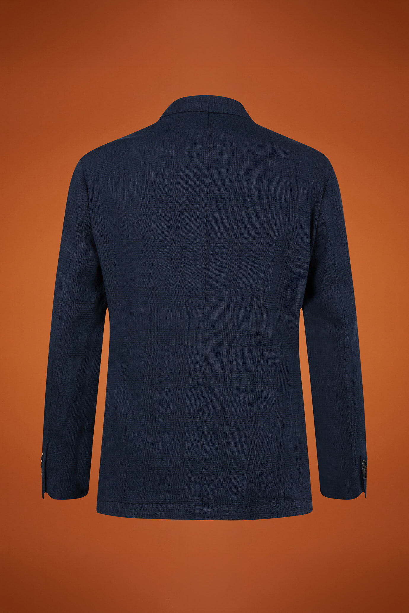 Einreihiges, ungefüttertes Herrensakko mit aufgesetzten Taschen und Prince of Wales-Design in normaler Passform image number 5