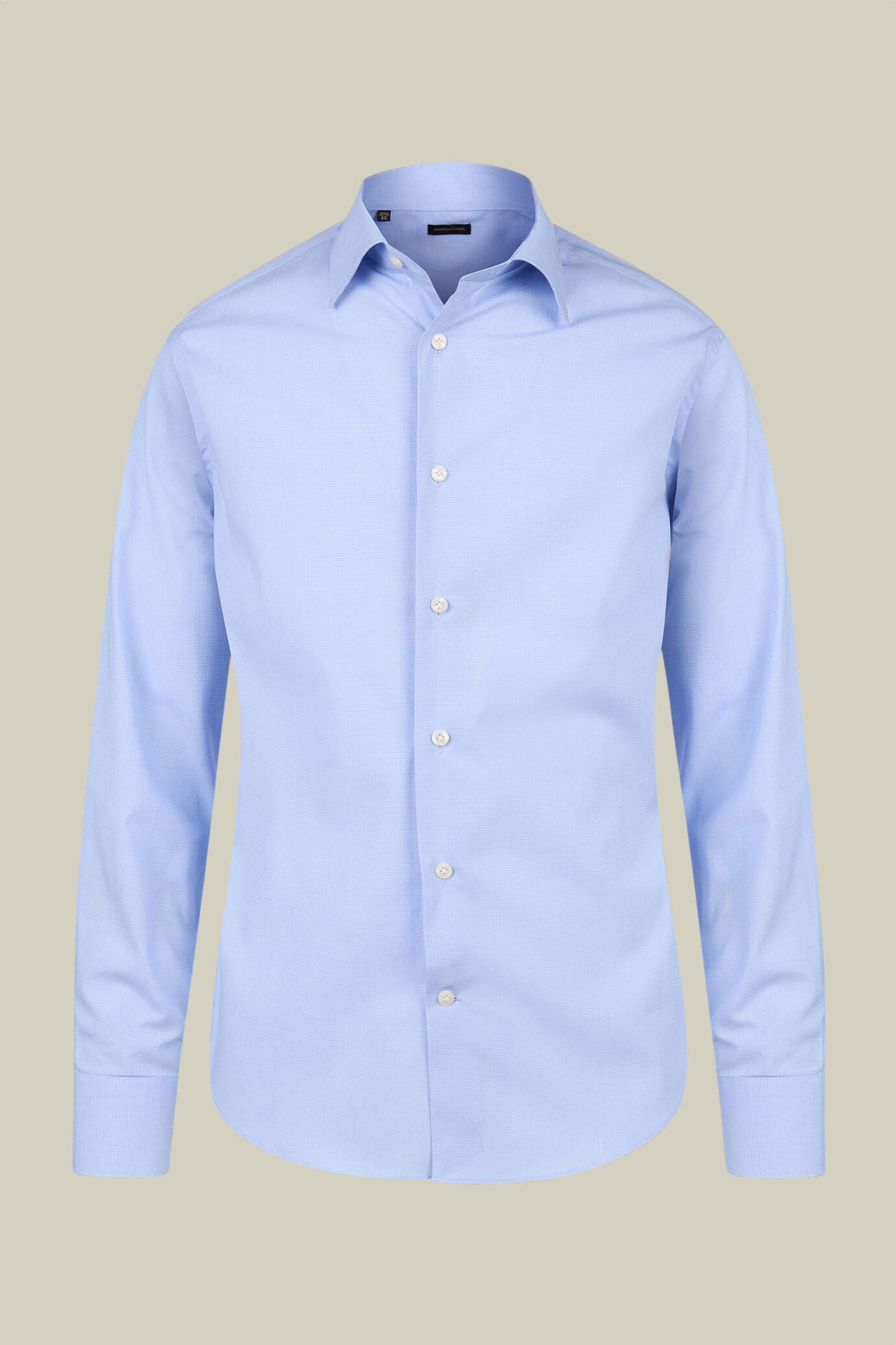 Chemise classique pour homme à col classique et tissu teinté dans la masse, motif micro pied-de-poule, coupe classique