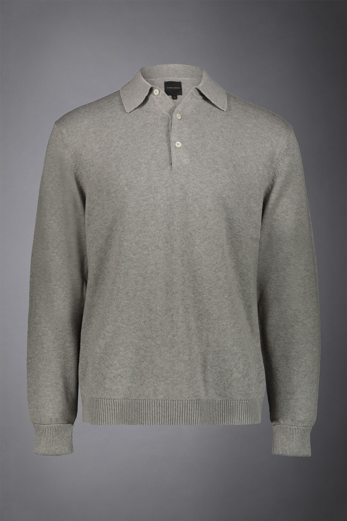 Polo in maglia uomo manica lunga in lana e cotone regular fit image number 4