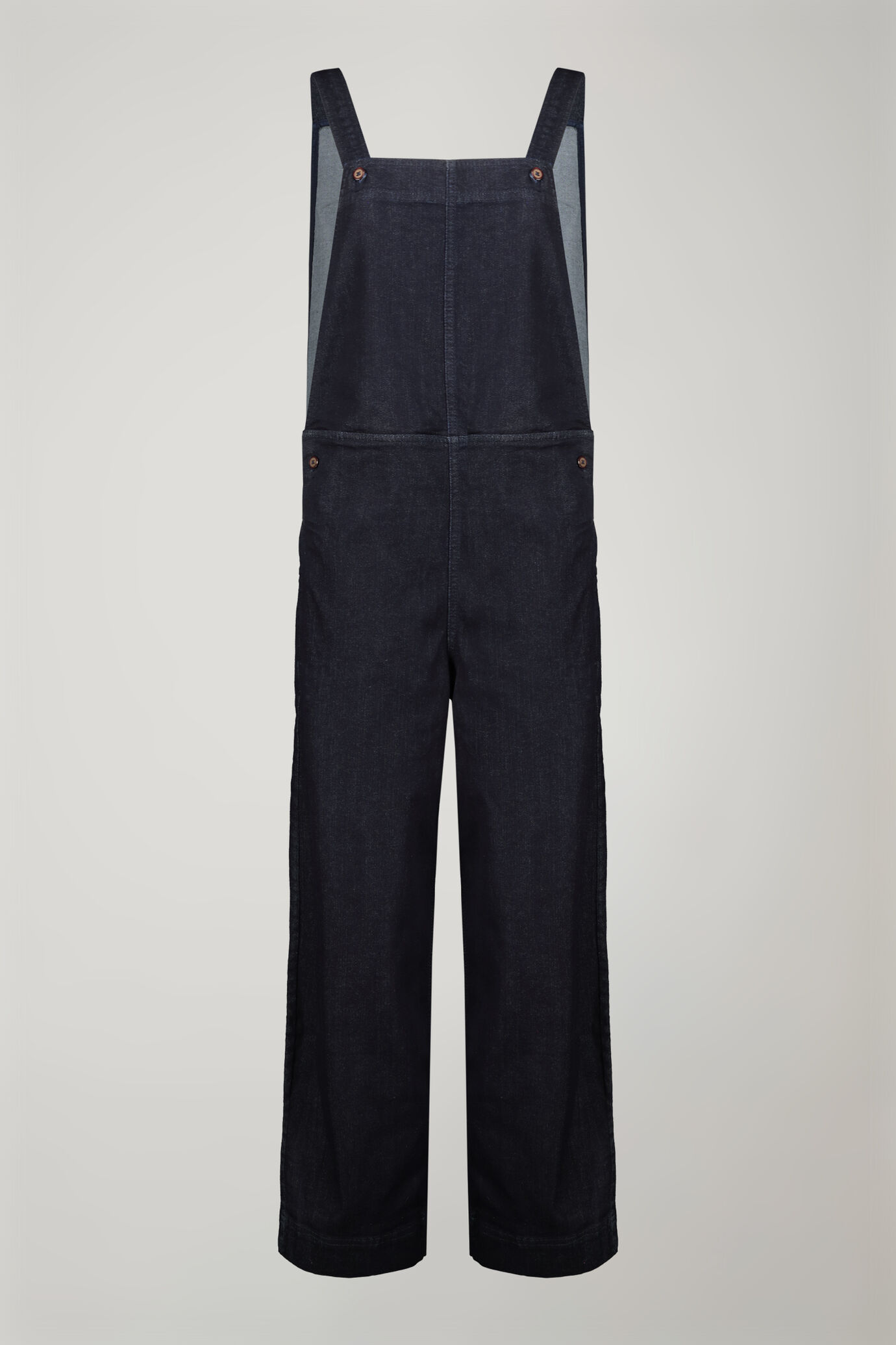 Salopette donna in denim 100% cotone regular fit image number 3