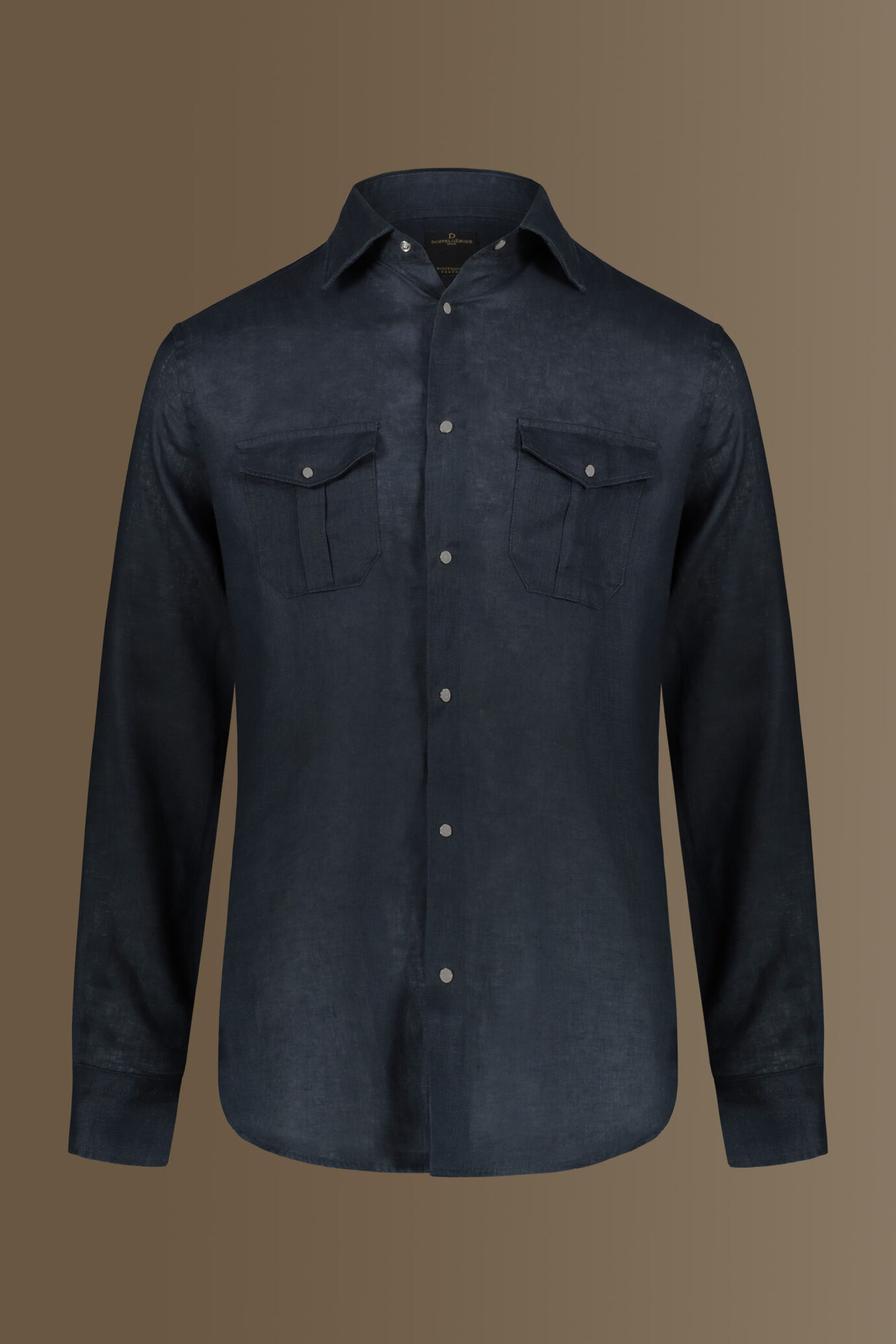 Camicia casual uomo collo francese 100% lino tinta unita image number 4