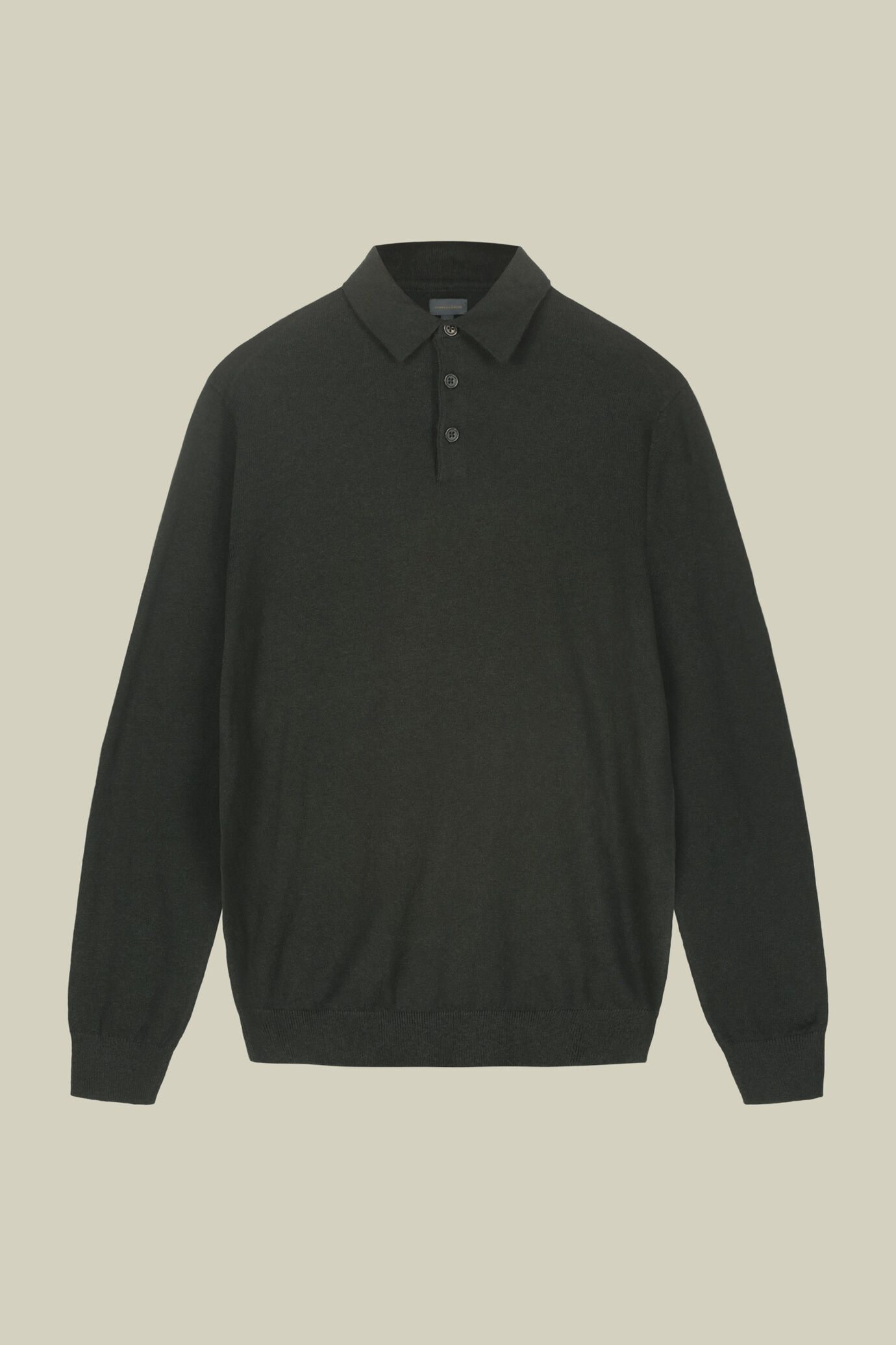 Men's polo shirt in wool and cotton blend regular fit image number 4