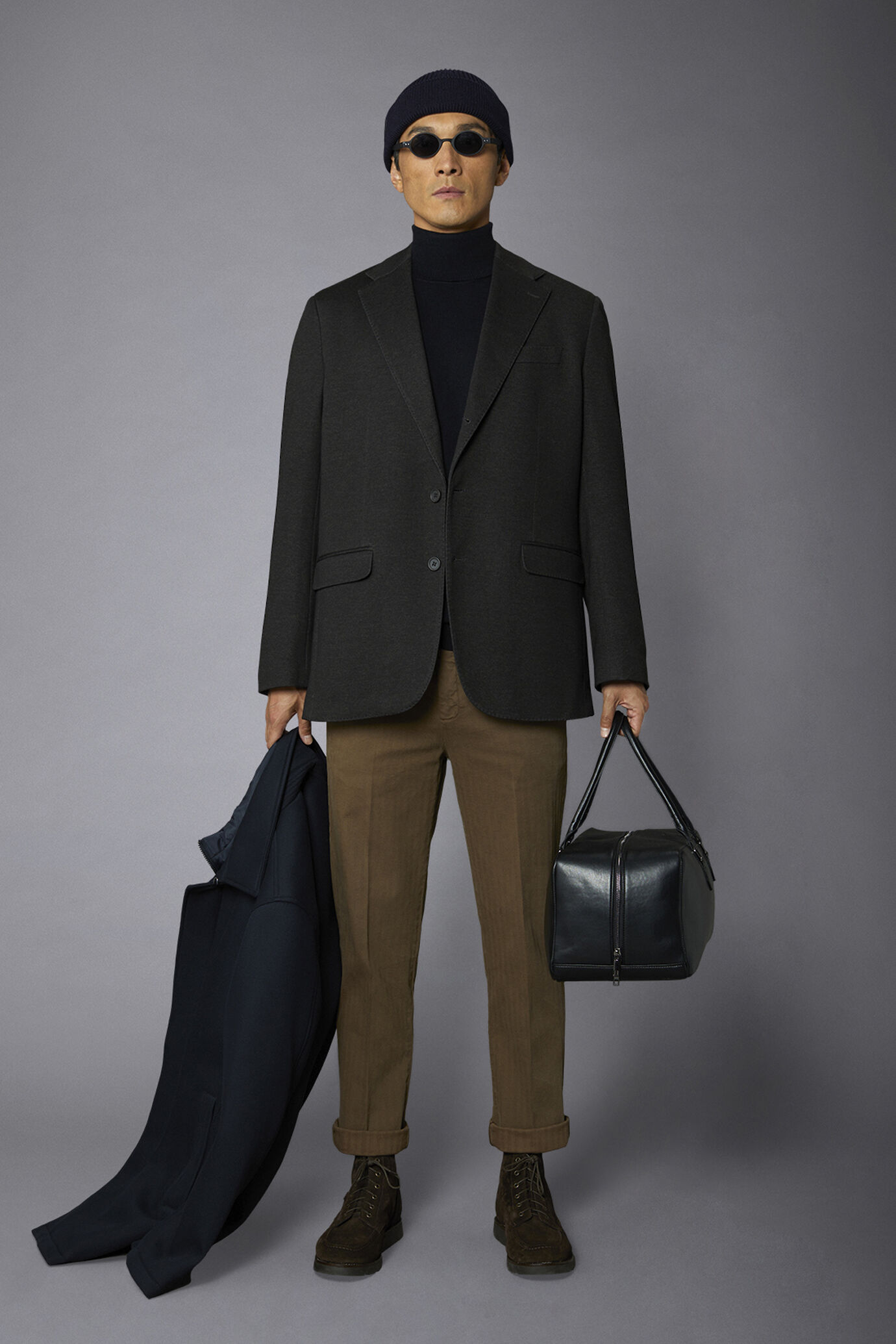 Giacca monopetto genderless in jersey stampato regular fit image number 0