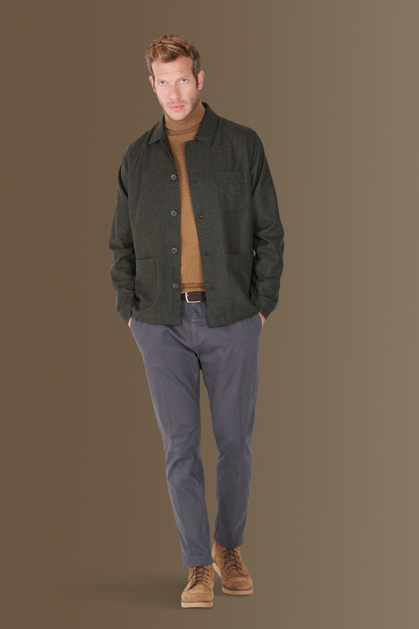 Classic chino trousers twill stretch construction image number 0