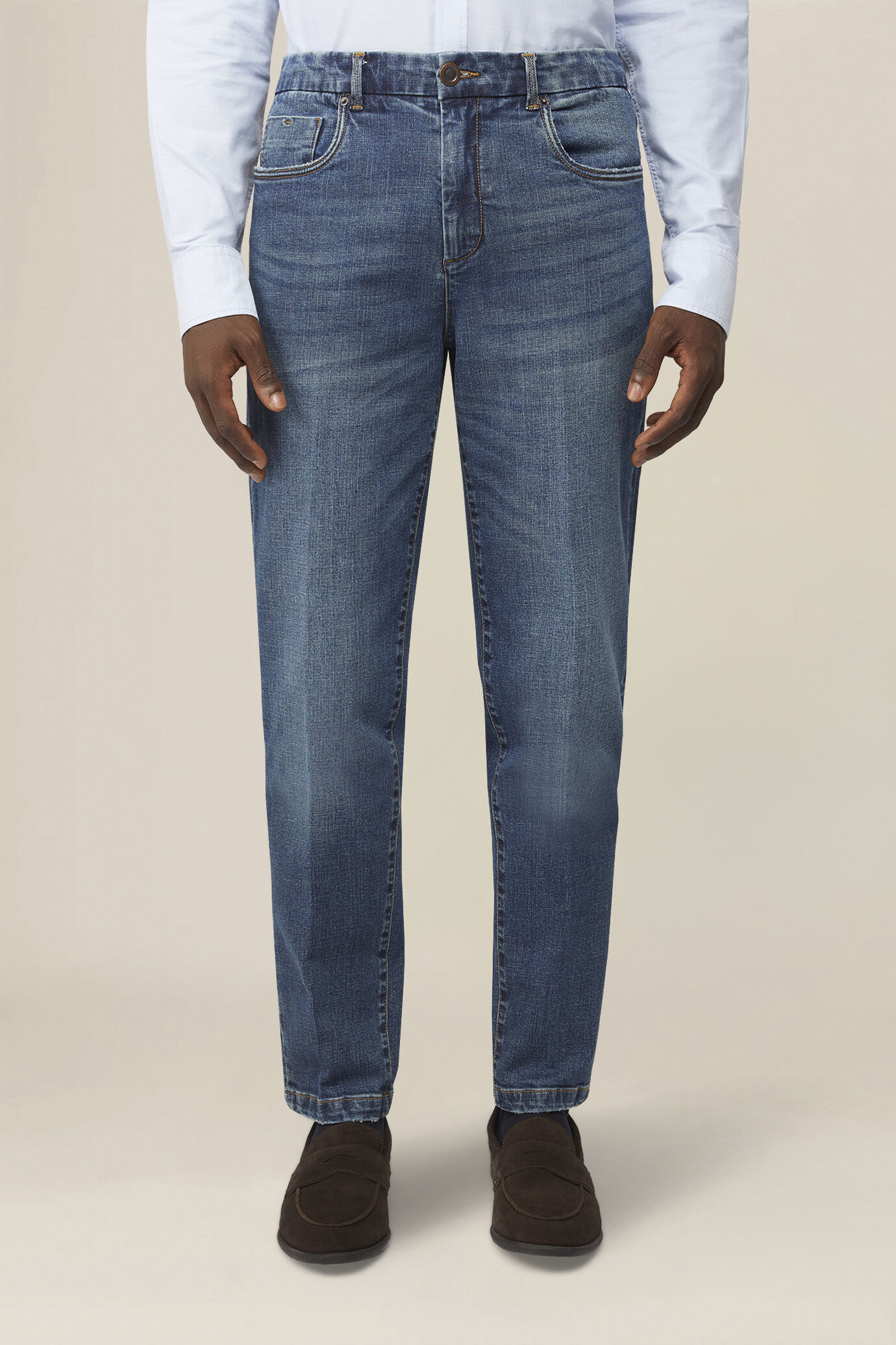 Jean 5 poches bleu denim pour homme image number 1