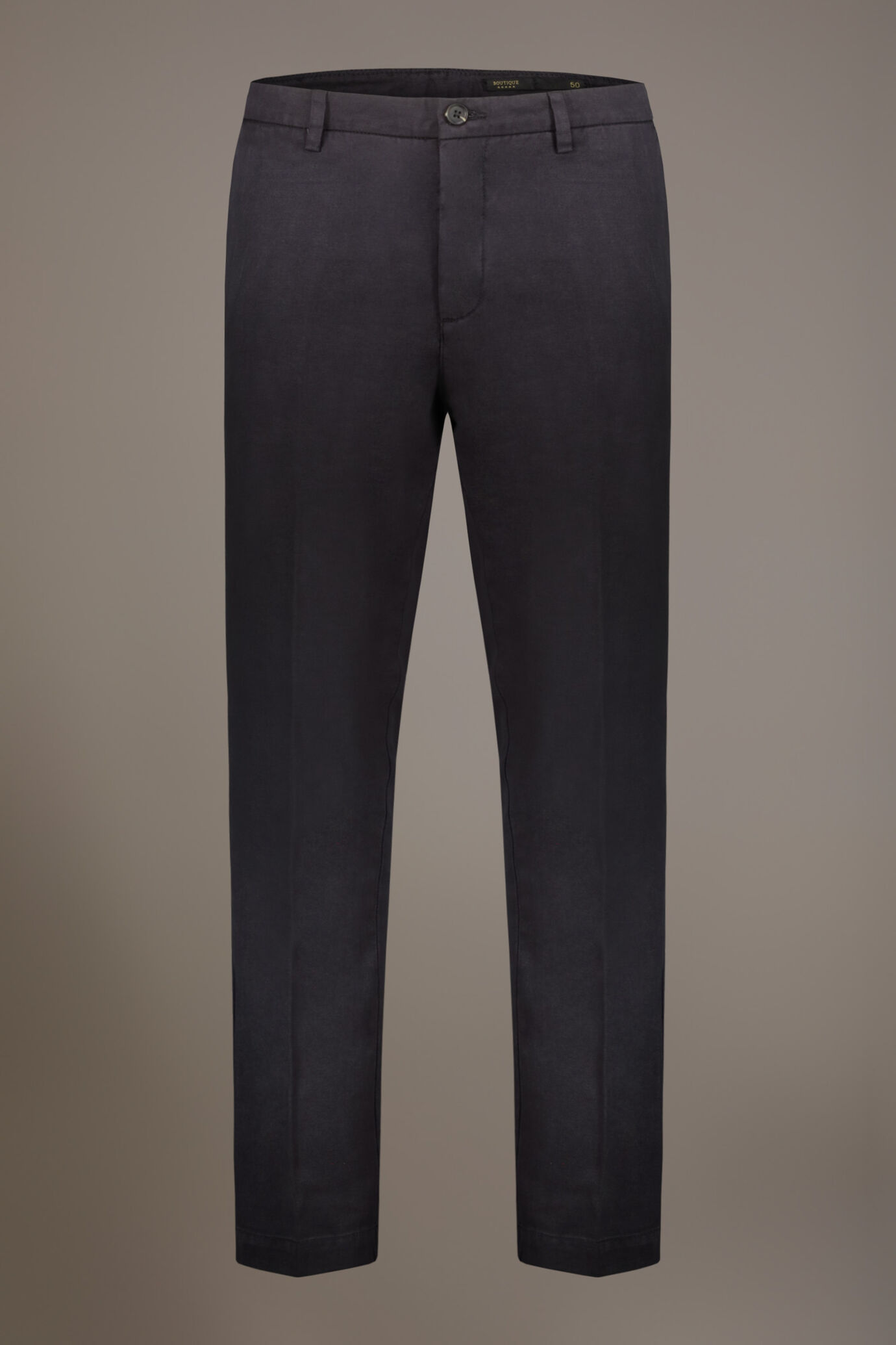 Regular fit linen blend chino trousers twill construction image number 3