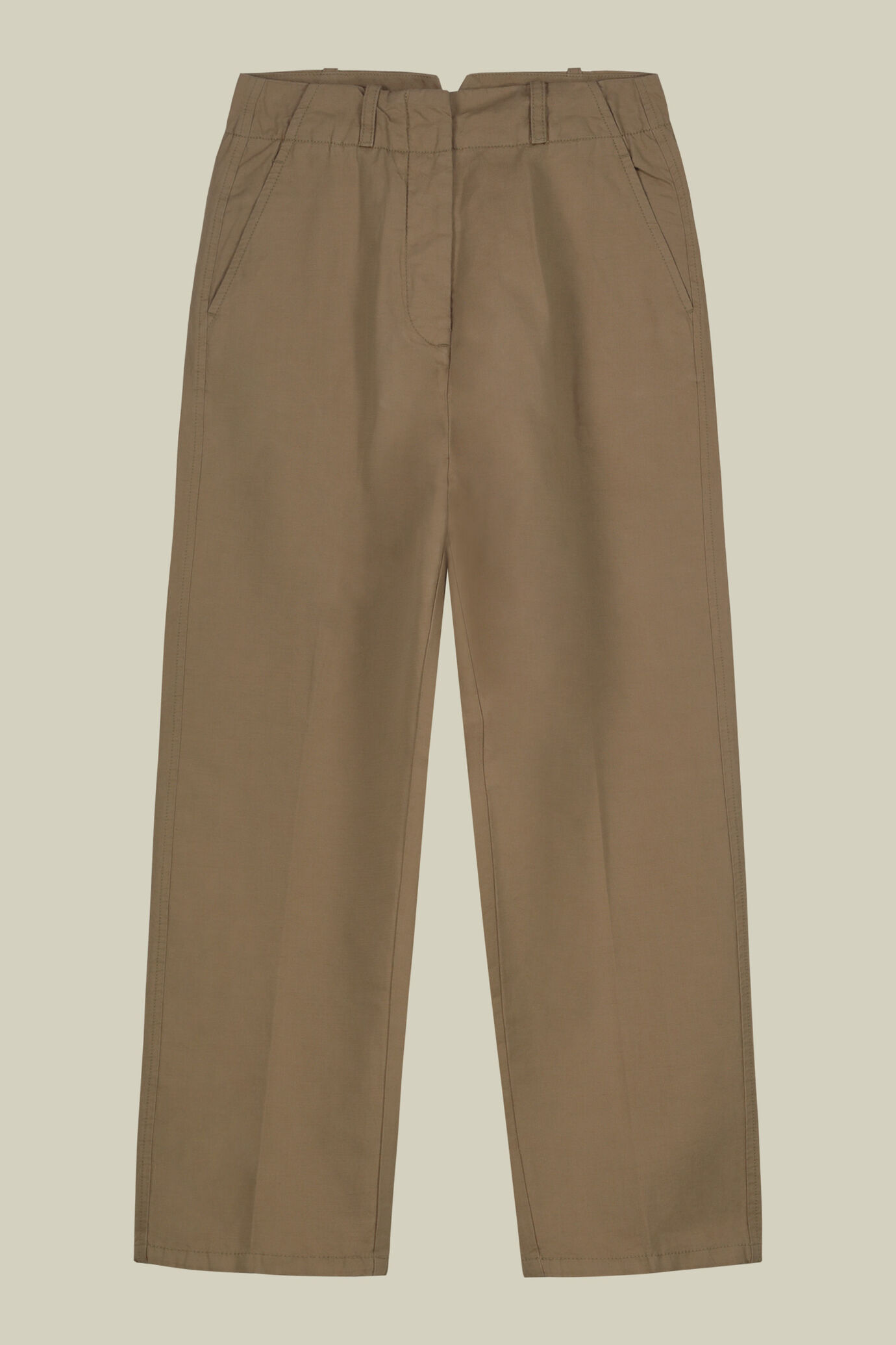 Women's carrot trousers in mixed linen and cotton image number 0
