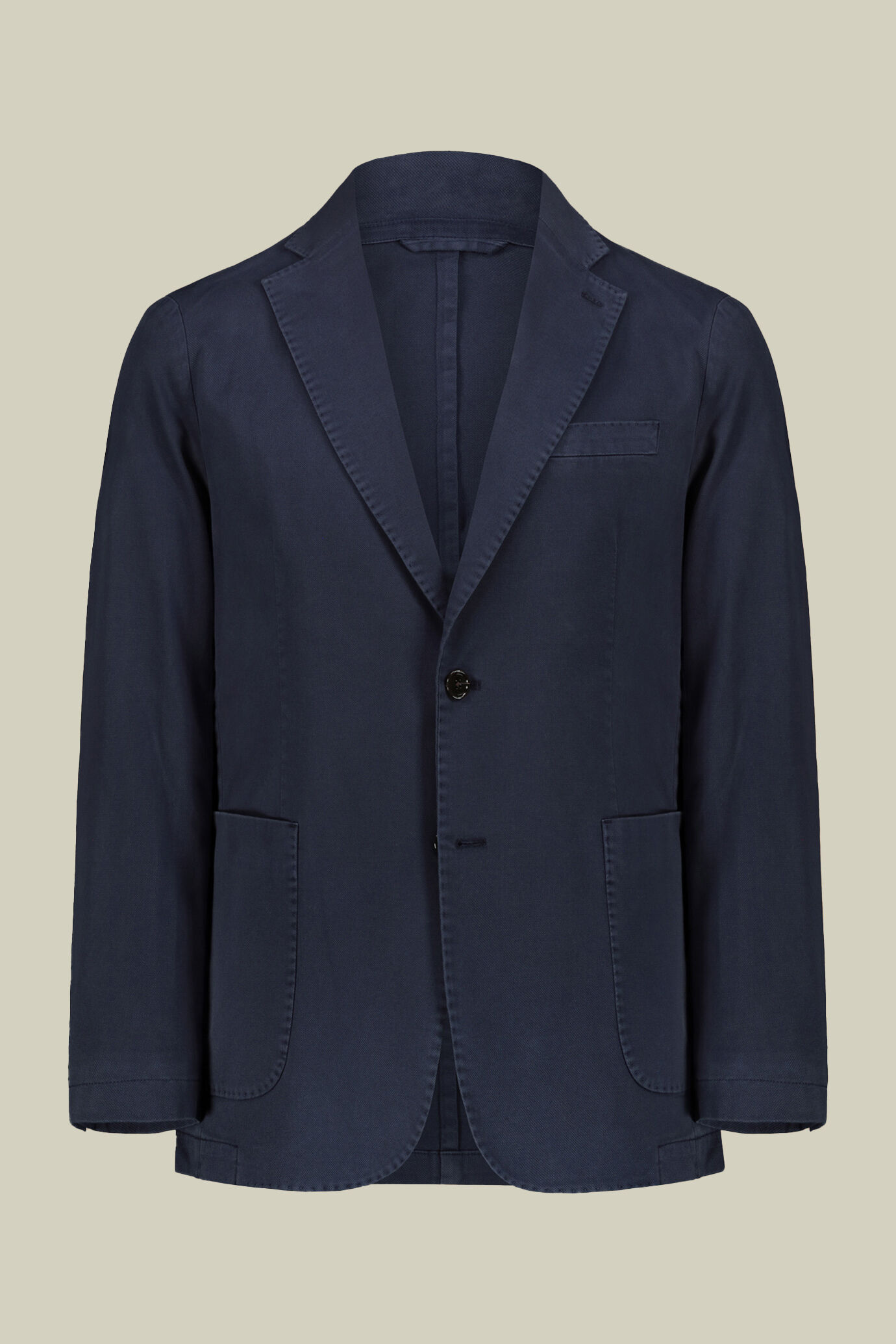 Veste droite homme non doublée avec poches plaquées, de couleur unie, coupe régulière