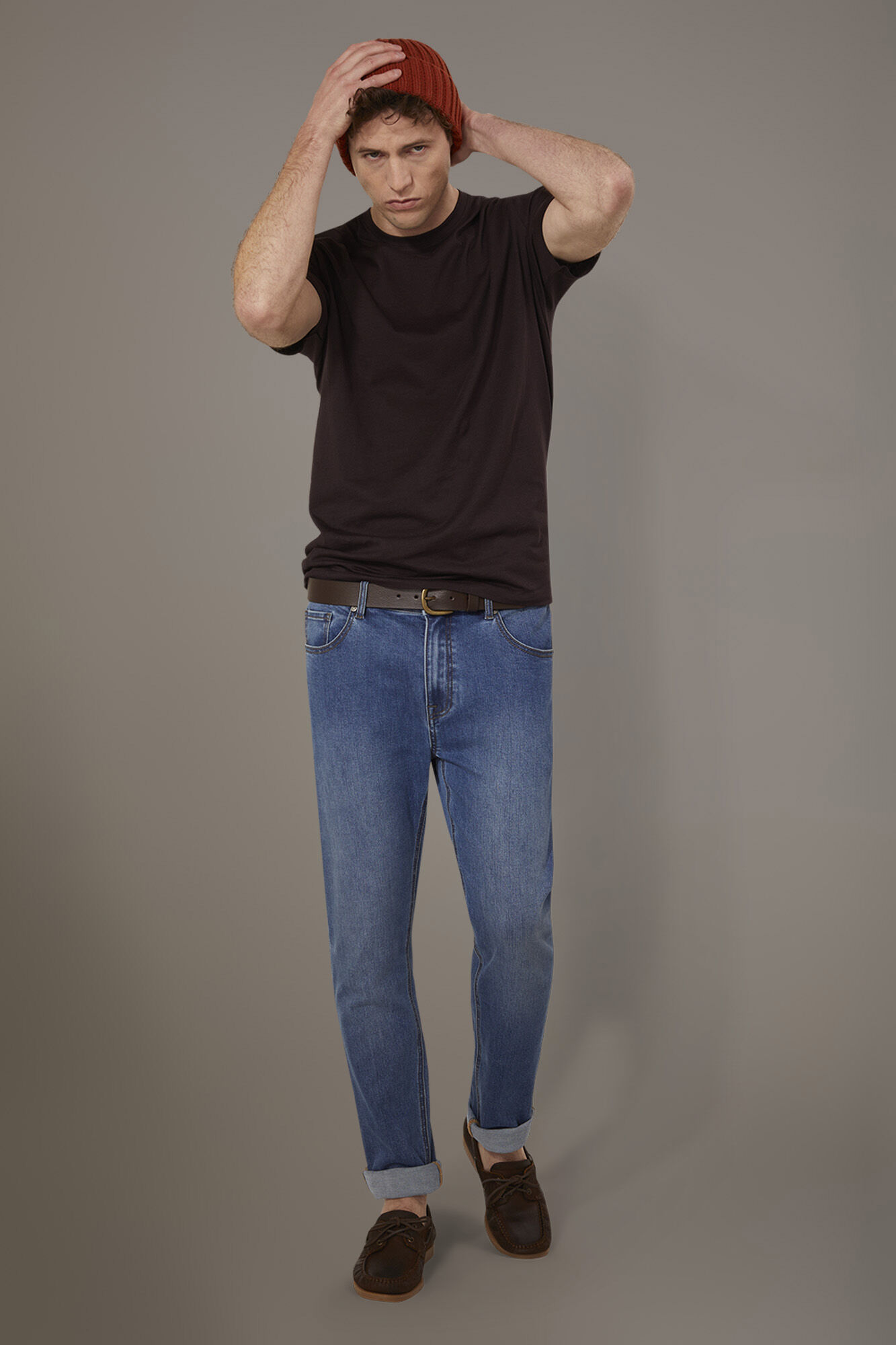 Jeans 5 tasche regular fit tessuto denim
