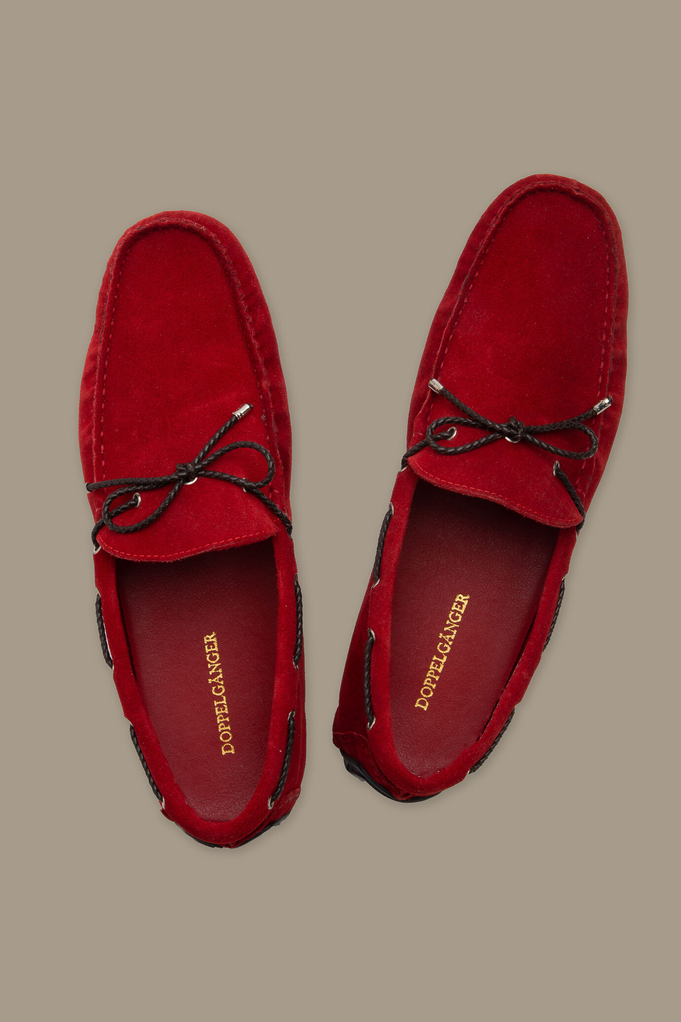 Loafer with lace 100% leather suede image number 2