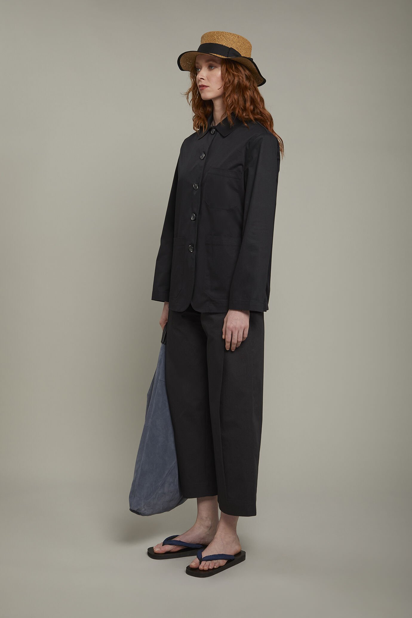 Damenblazer 100 % Baumwolle mit aufgesetzten Taschen in normaler Passform image number 1