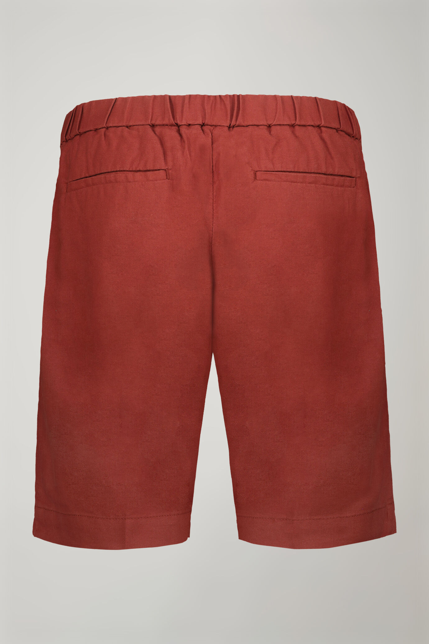 Bermuda homme à double pince et lanières à nouer à la taille, tissu en toile de lin mélangé image number 5