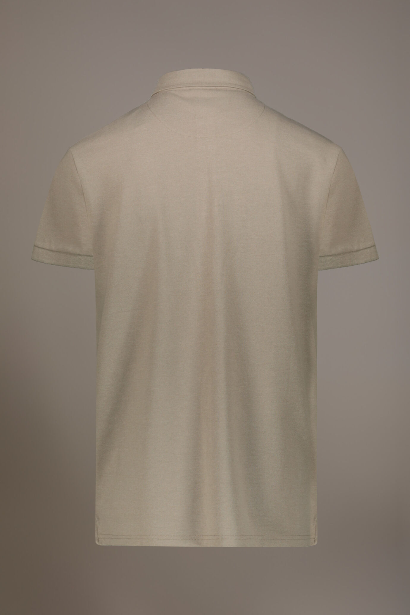 Short sleeves melange polo cotton blend image number 4
