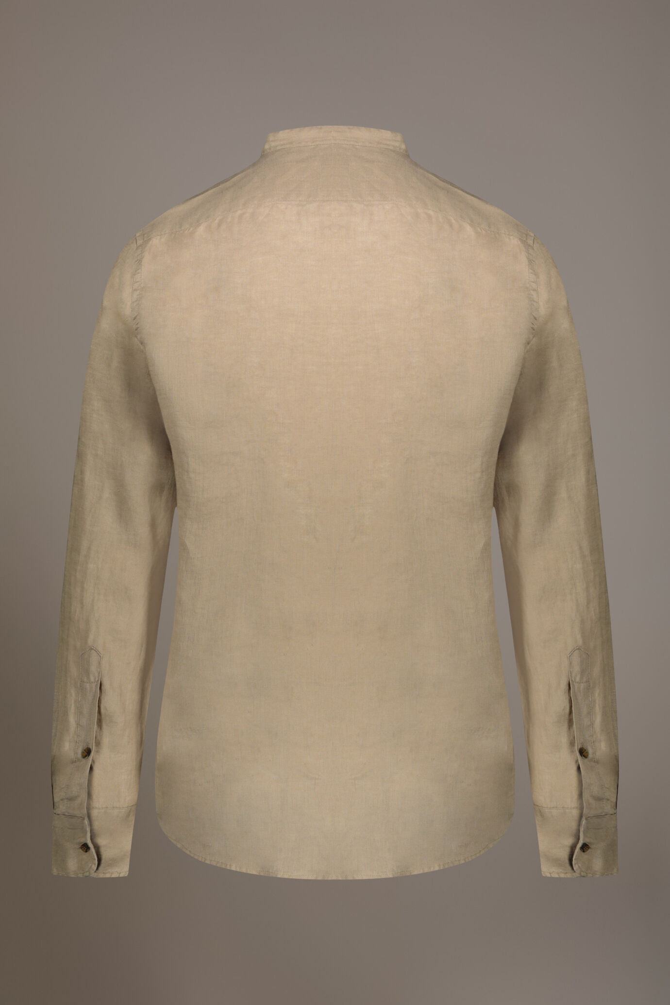 Chemise décontracté col à la coréenne fit confortable 100% lin image number 4