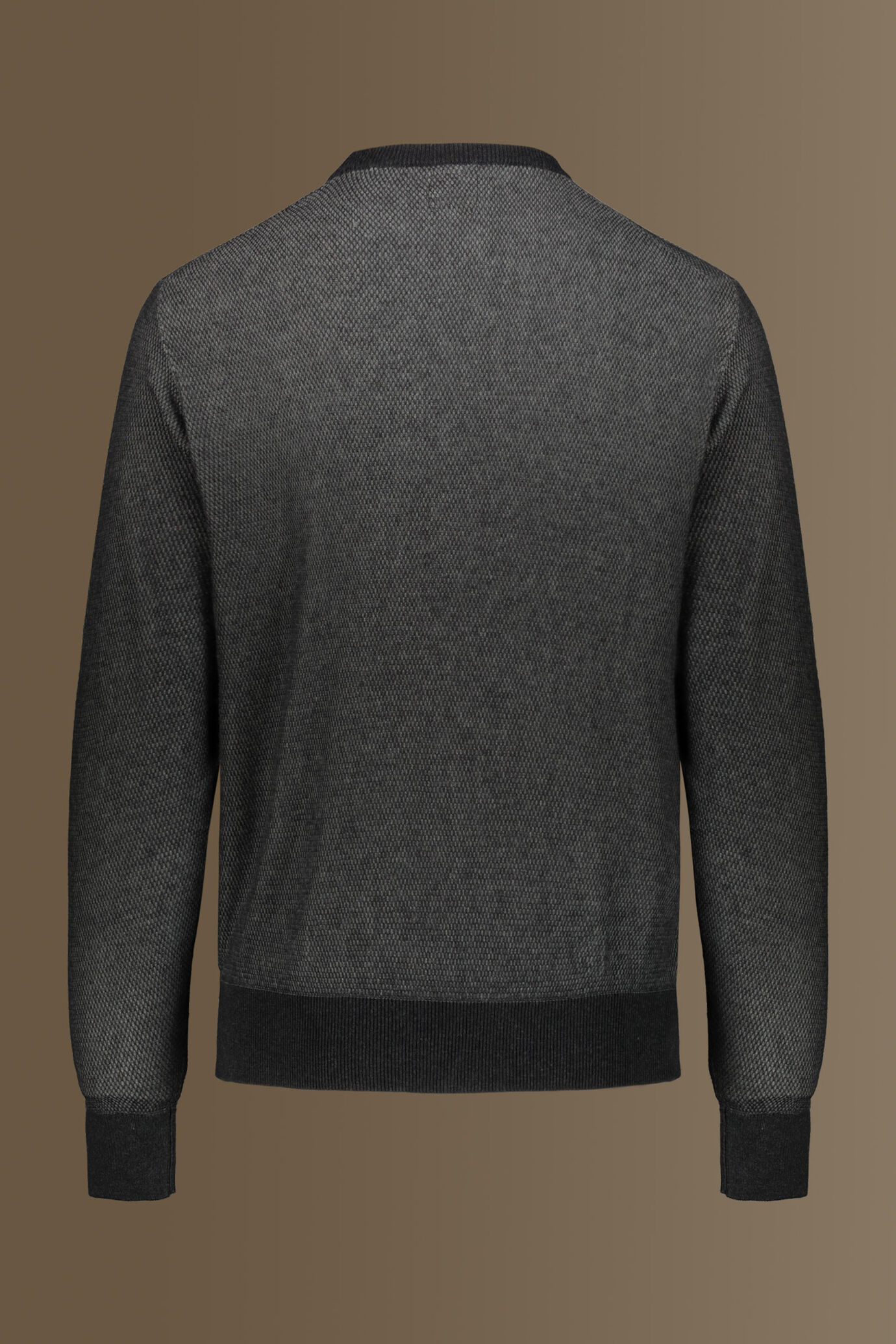Round neck sweater seed stitch knitting image number 4