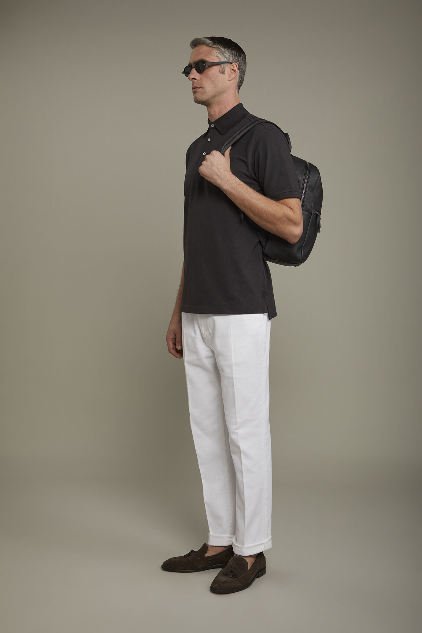 Men’s short sleeve polo shirt 100% piquet cotton regular fit image number 1