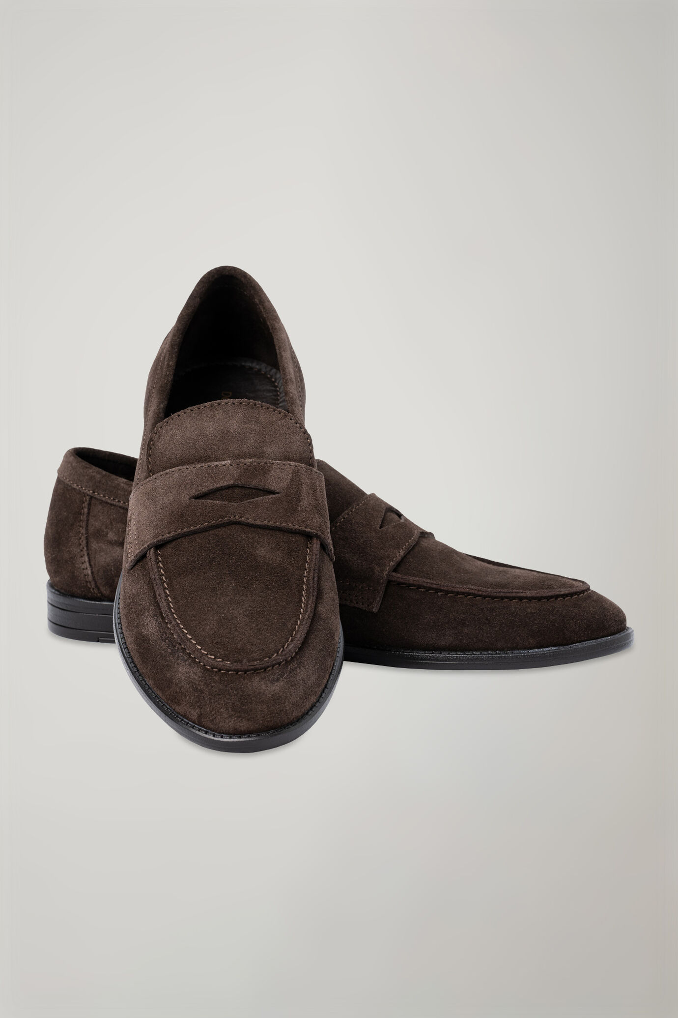 Men's moccasin in genuine suede leather image number 0