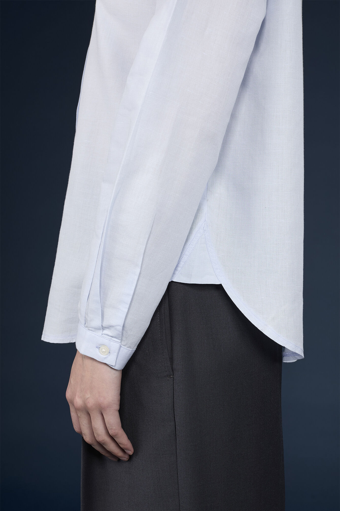 Camicia donna regular fit con collo coreano image number 3