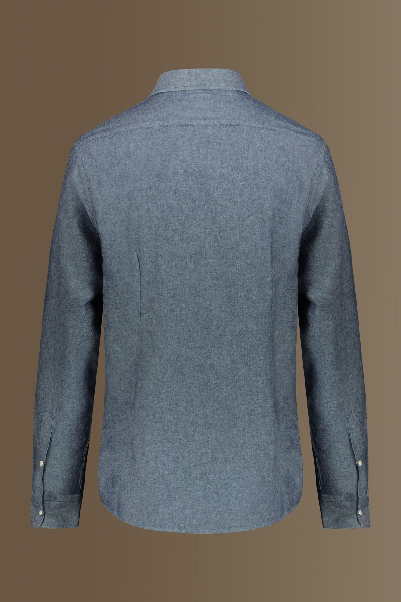 Camicia casual uomo collo francese tessuto chambray image number 5