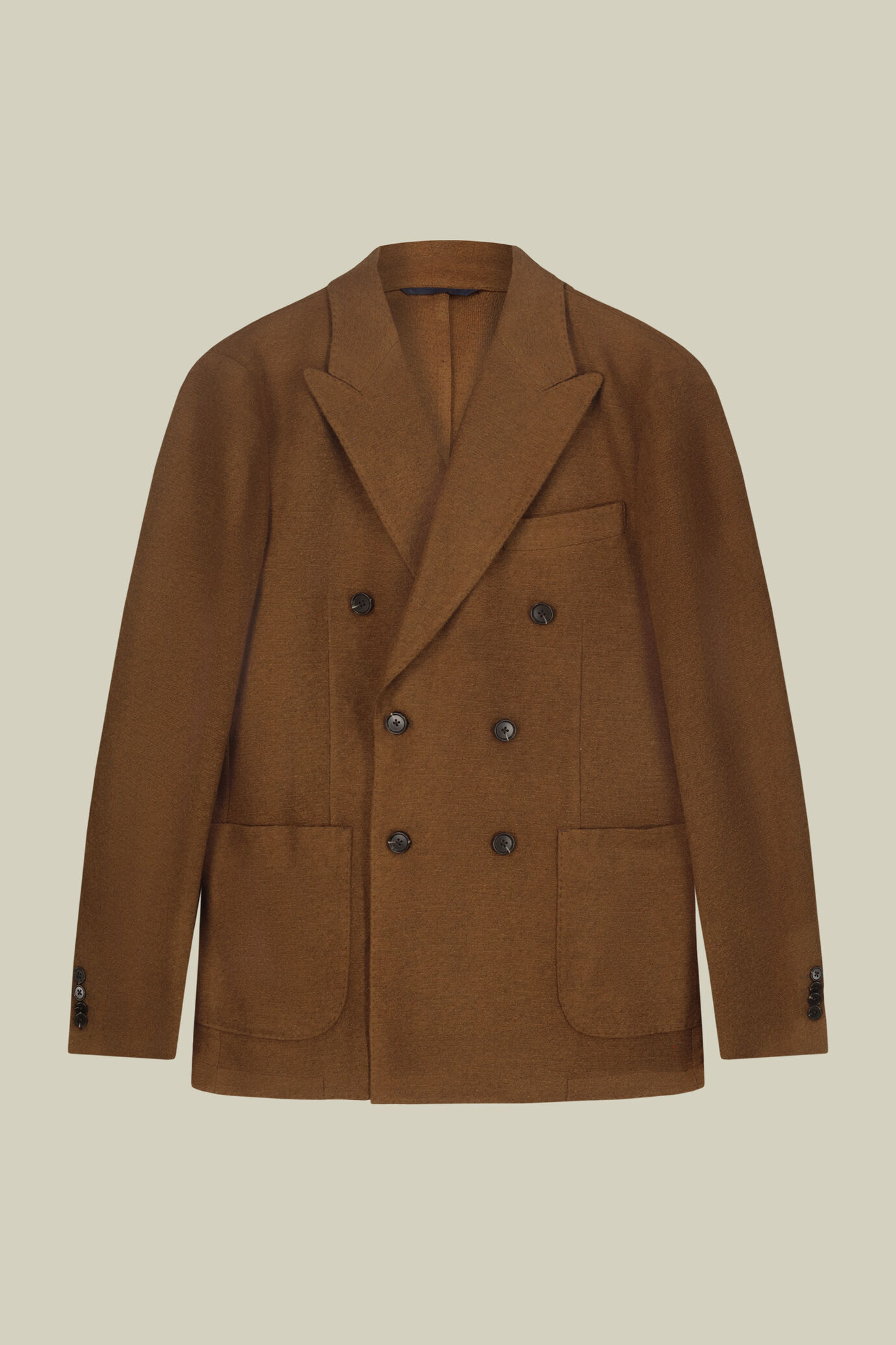 Veste double boutonnage pour homme en laine m&eacute;lang&eacute;e coupe regular fit