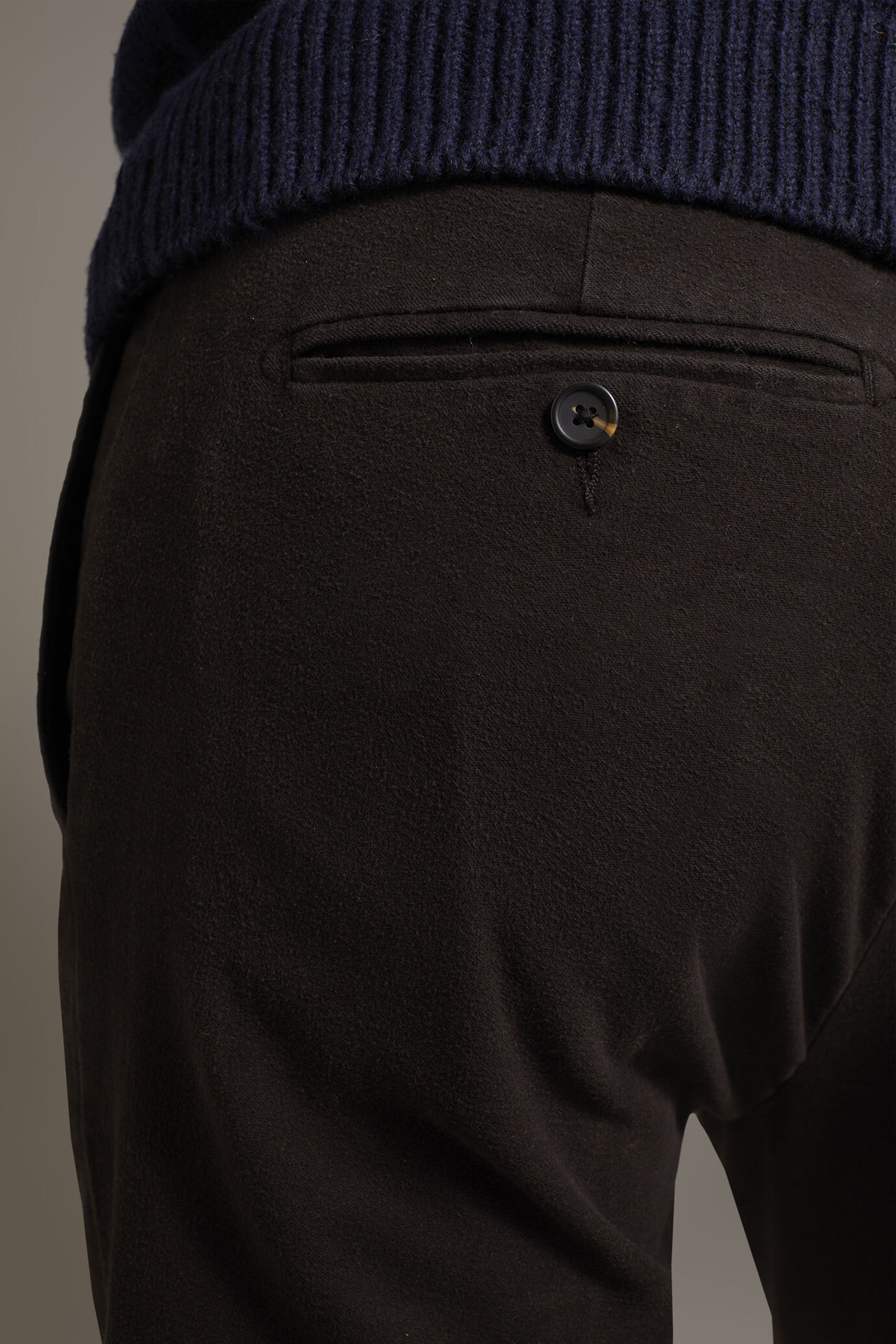 Regular fit chino trousers in moleskin fabric image number 4