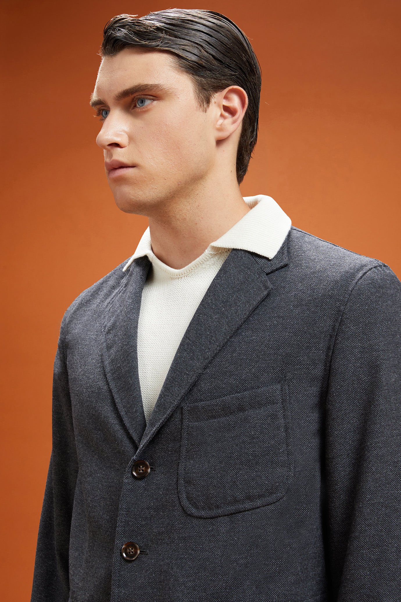 Giacca sportiva uomo in tessuto tweed Wool Blend regular fit image number 3