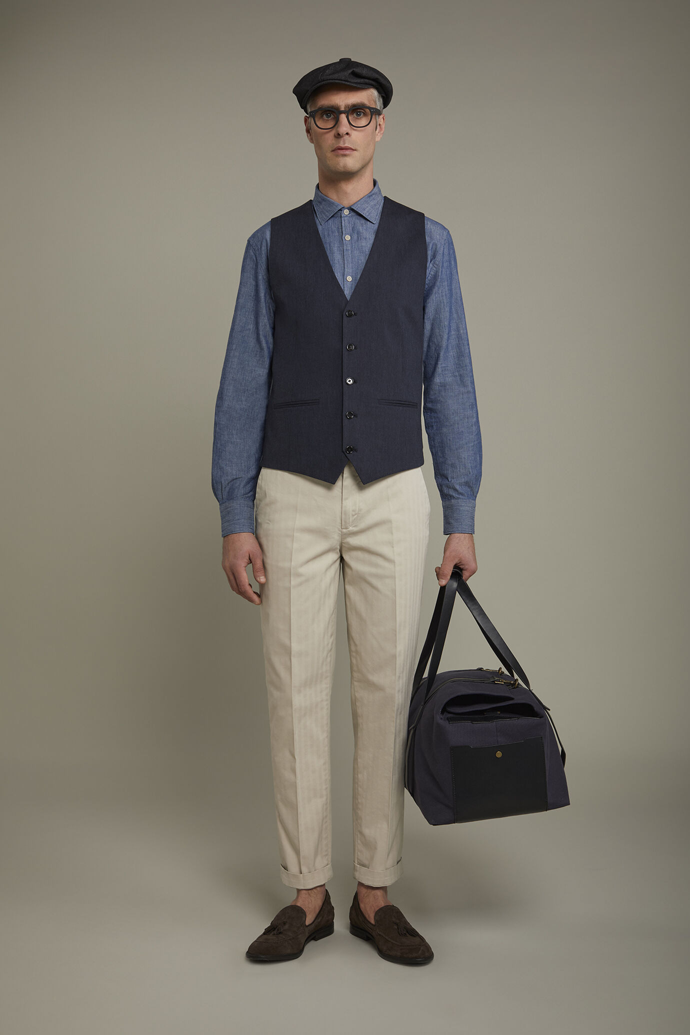 Gilet classico uomo in tessuto effetto fiammato regular fit image number 0