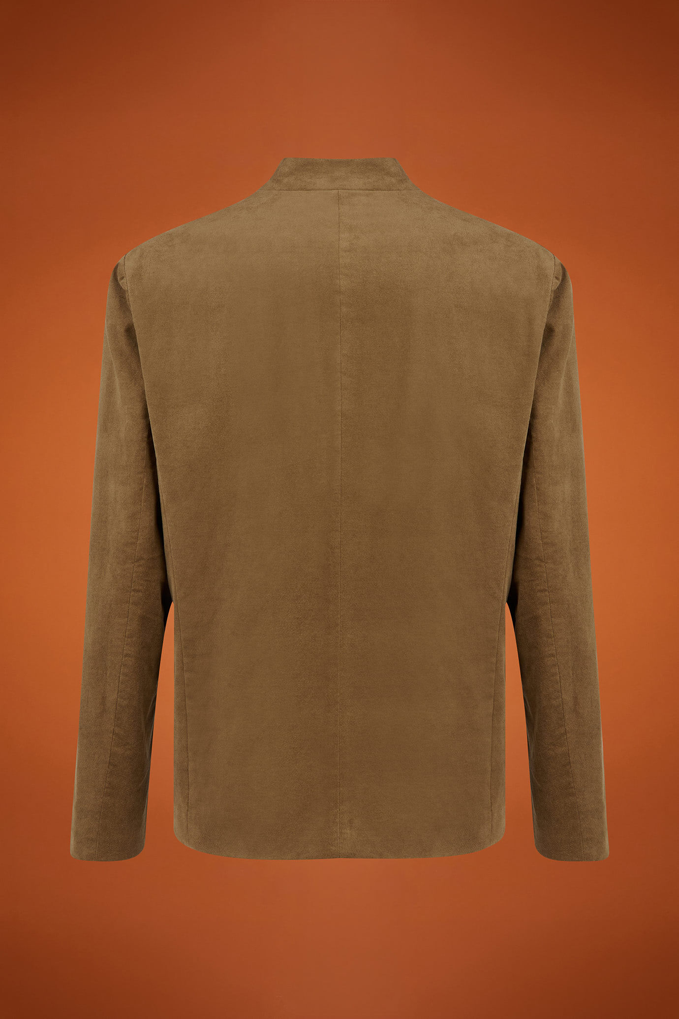 Men's regular fit jacket in cotton velvet with a Mandarin collar image number 5