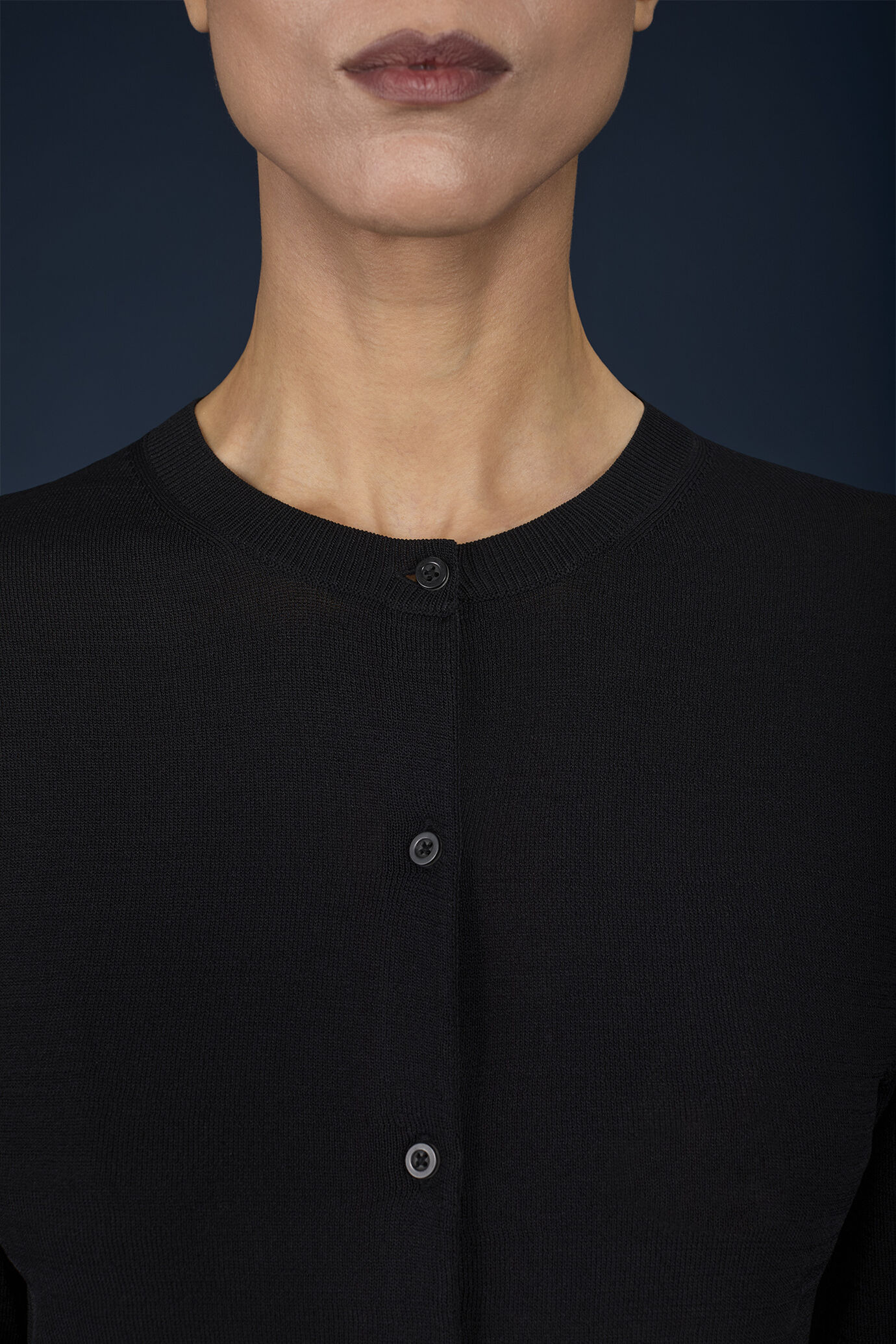 Cardigan donna girocollo image number 2