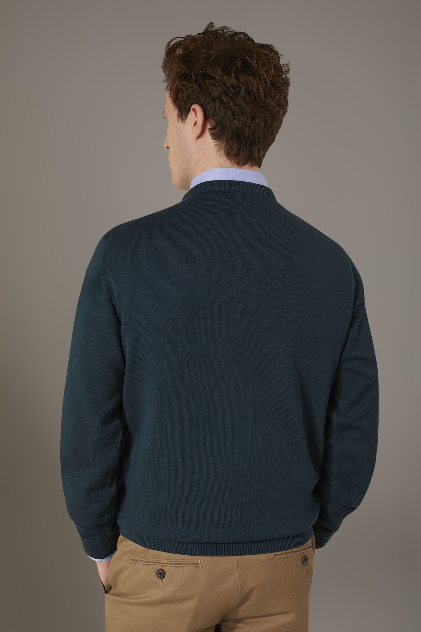 Round neck sweater 100% cotton image number 3