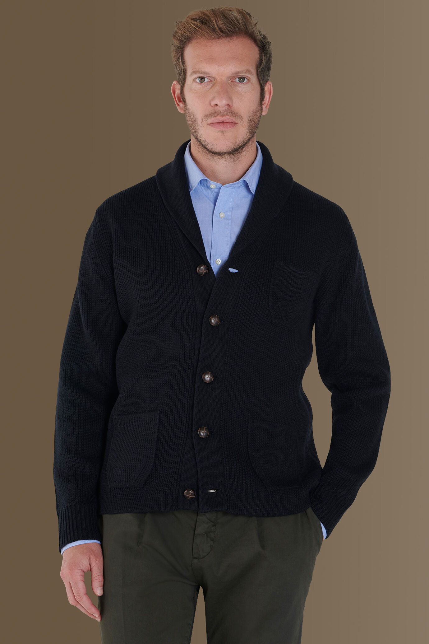 Cardigan con collo sciallato image number 0
