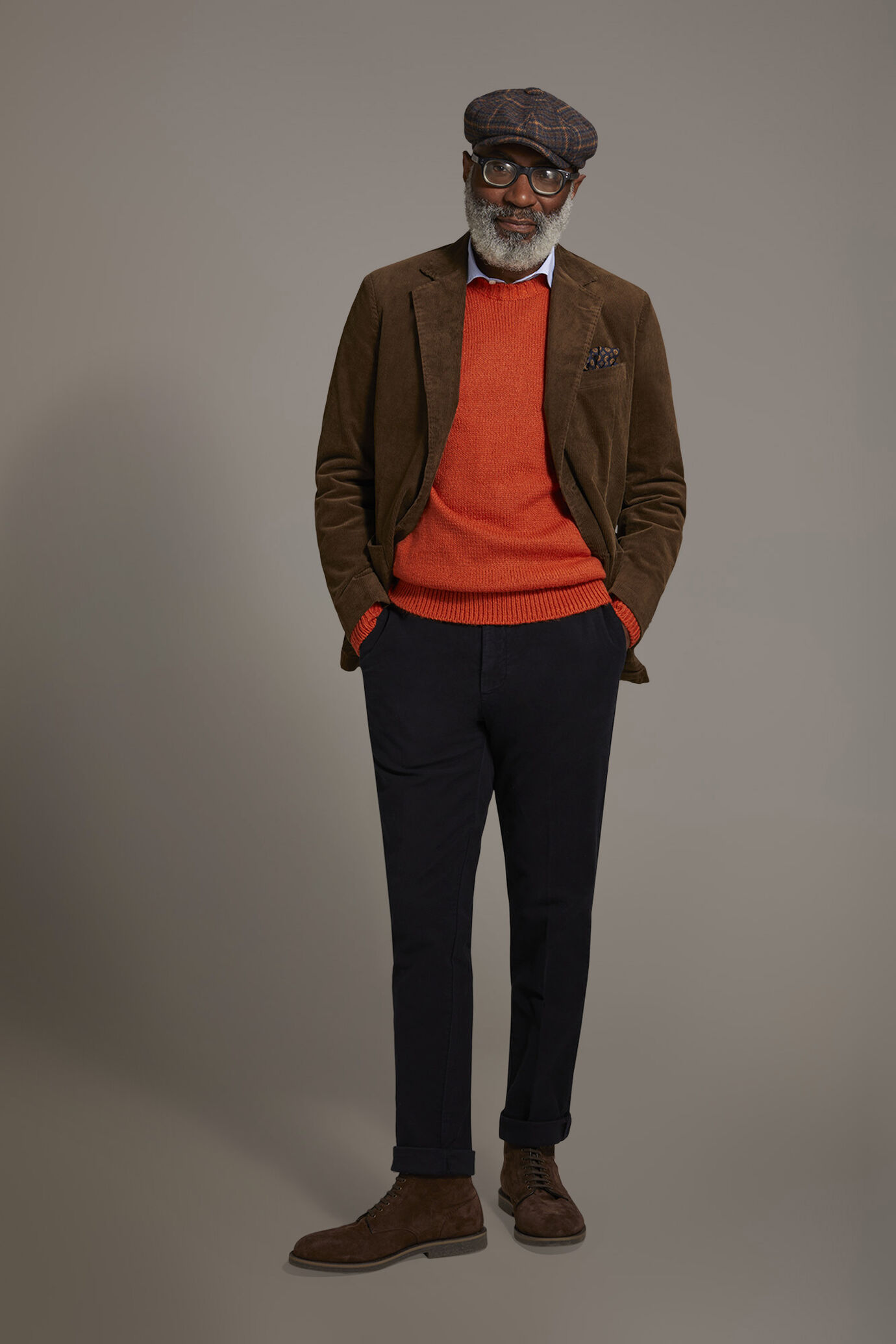 Single-breasted jacket with patch pockets in corduroy image number 1