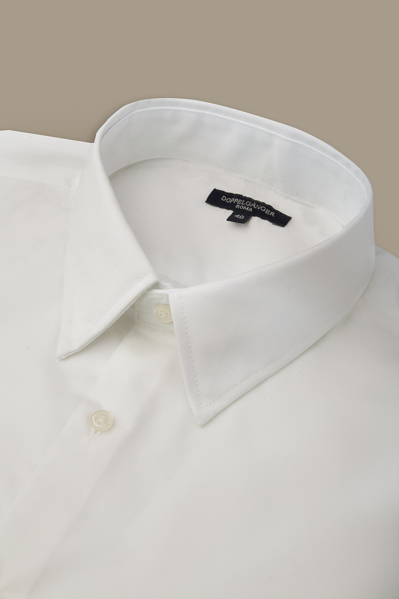 Camicia classica collo italiano tinta unita image number 1