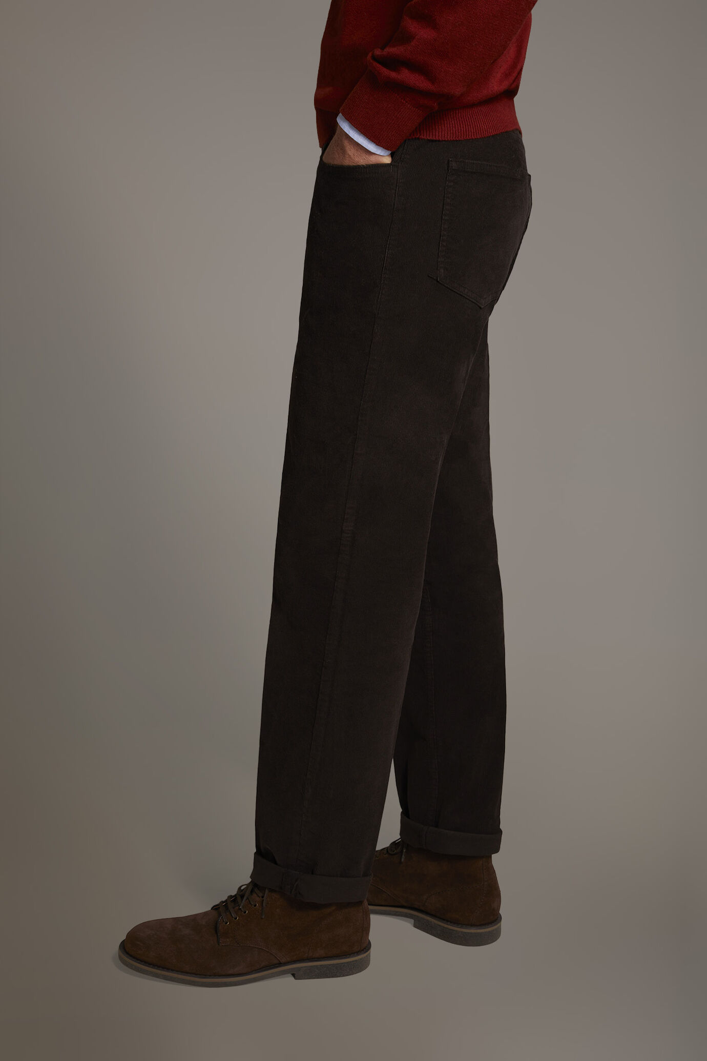 Pantalone 5 tasche regular fit tessuto velluto a coste image number 3