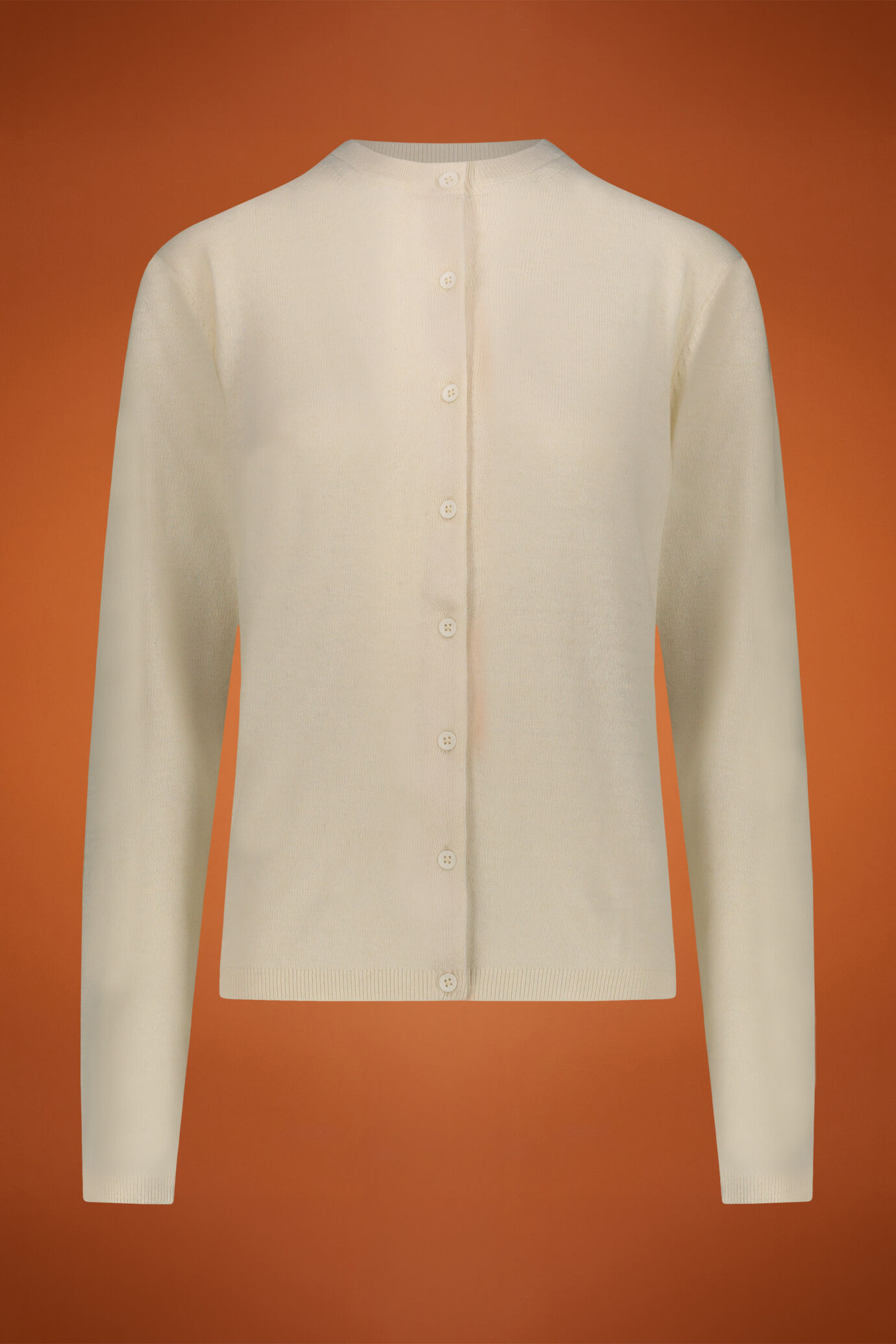 Cardigan donna girocollo misto lana e cachemire image number 0