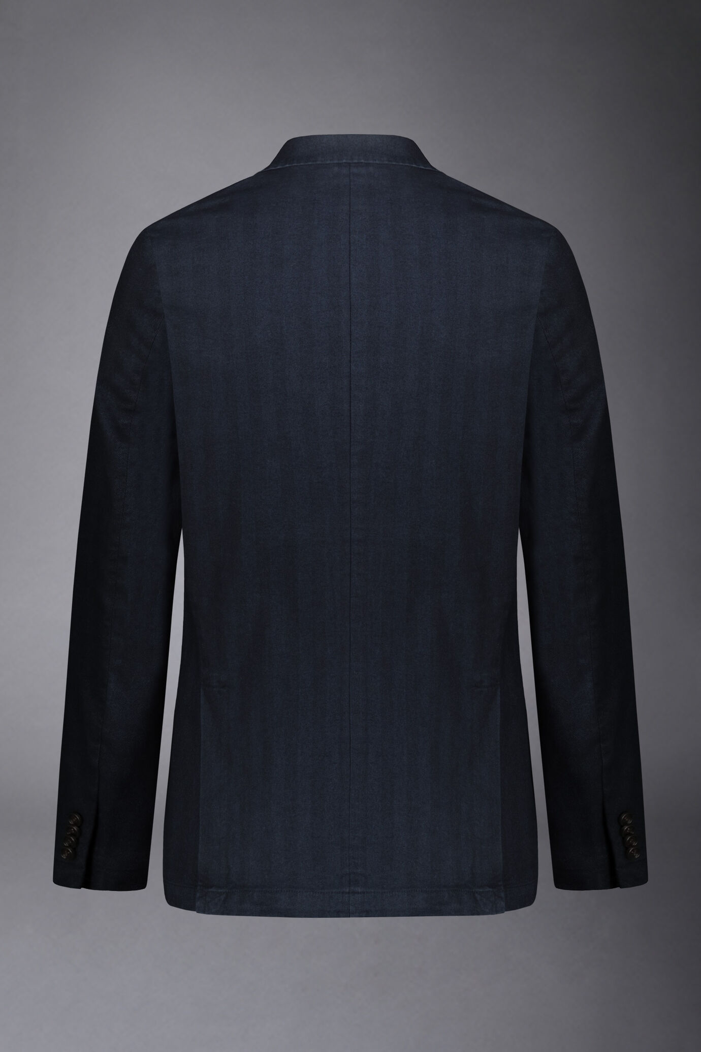 Men's single-breasted jacket in washed fabric with herringbone design regular fit image number 6