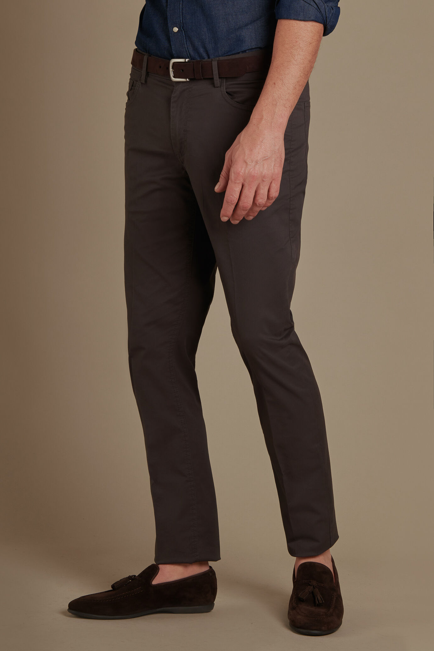 Pantalone uomo 5 tasche tinta unita image number 1