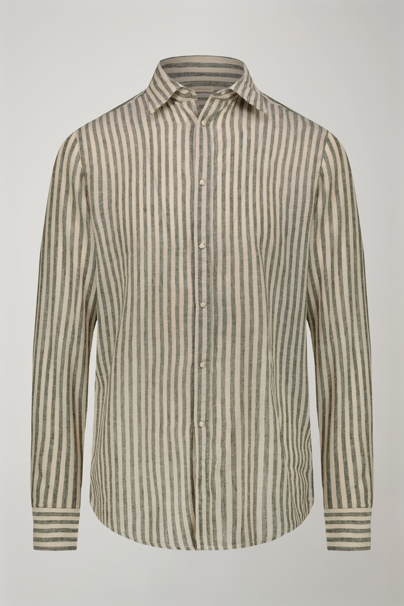 Gestreiftes Herren-Freizeithemd mit klassischem Kragen aus Leinen und Baumwolle in bequemer Passform image number 5
