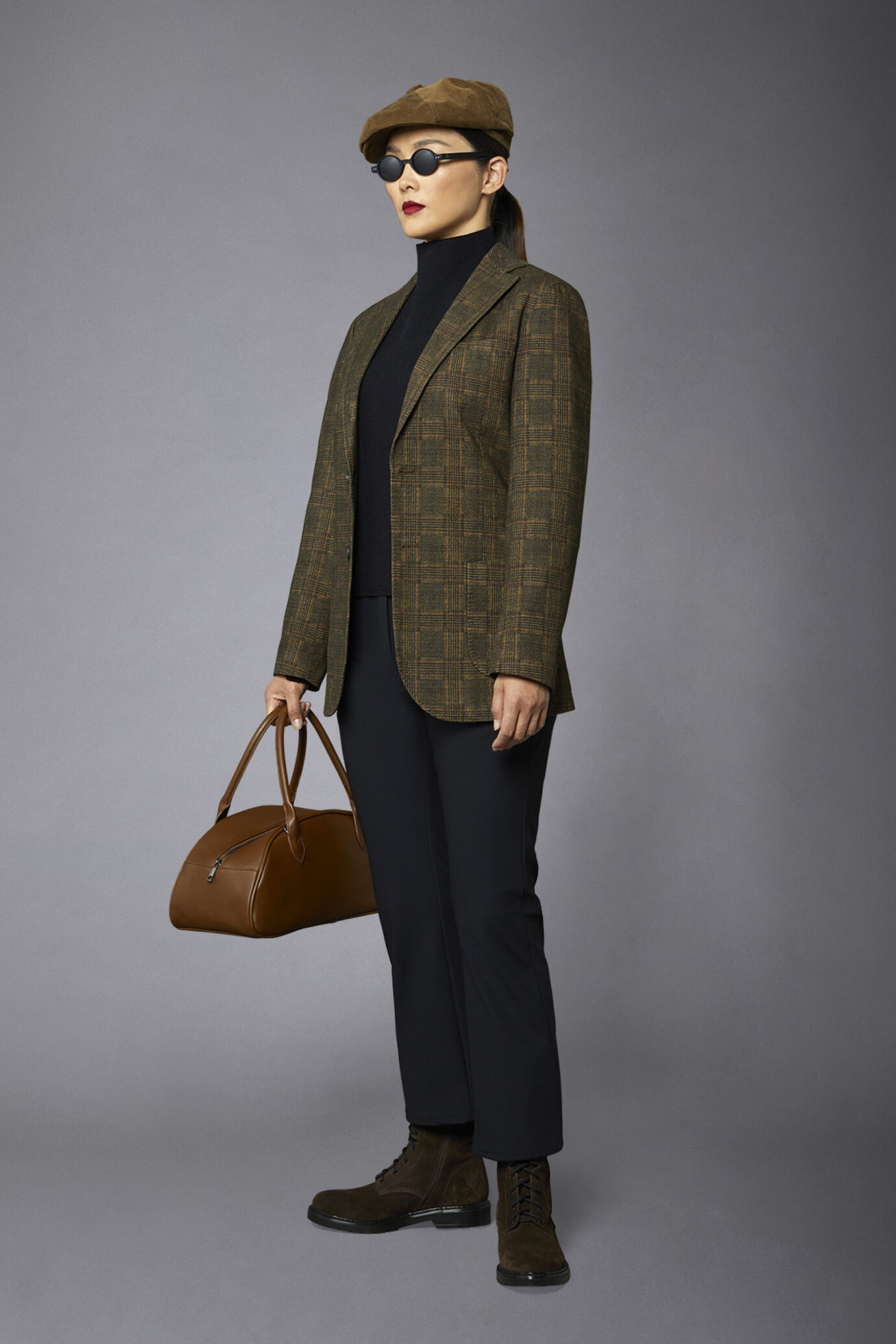 Regular fit genderless single-breasted jacket Prince of Wales fabric image number 3