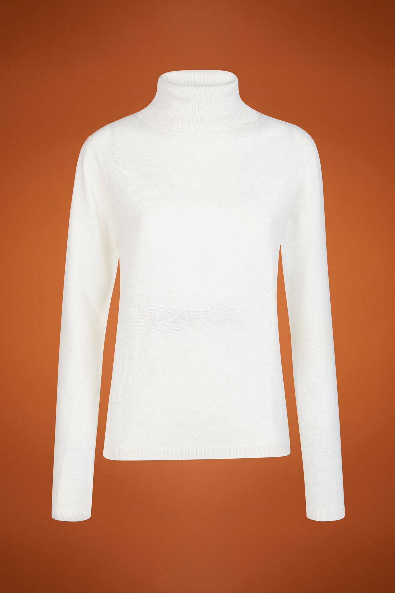 Women's regular fit high neck jumper in a blend of wool and cashmere