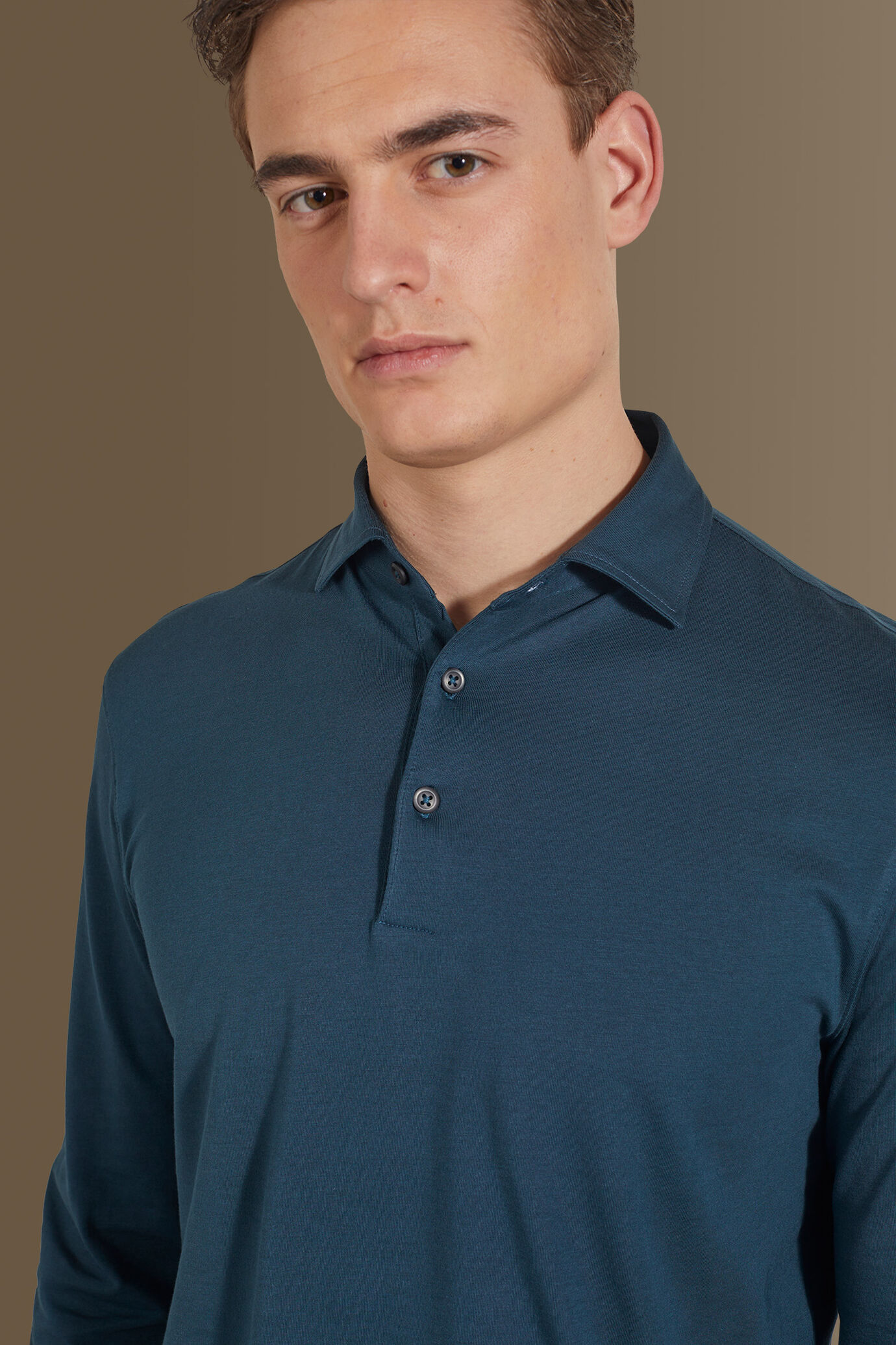 Long sleeves polo 100% pure supima cotton image number 1