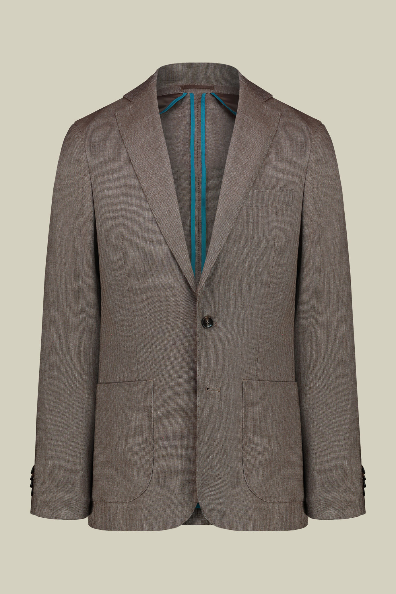 Costume homme à un bouton en lin mélangé, coupe regular image number 0