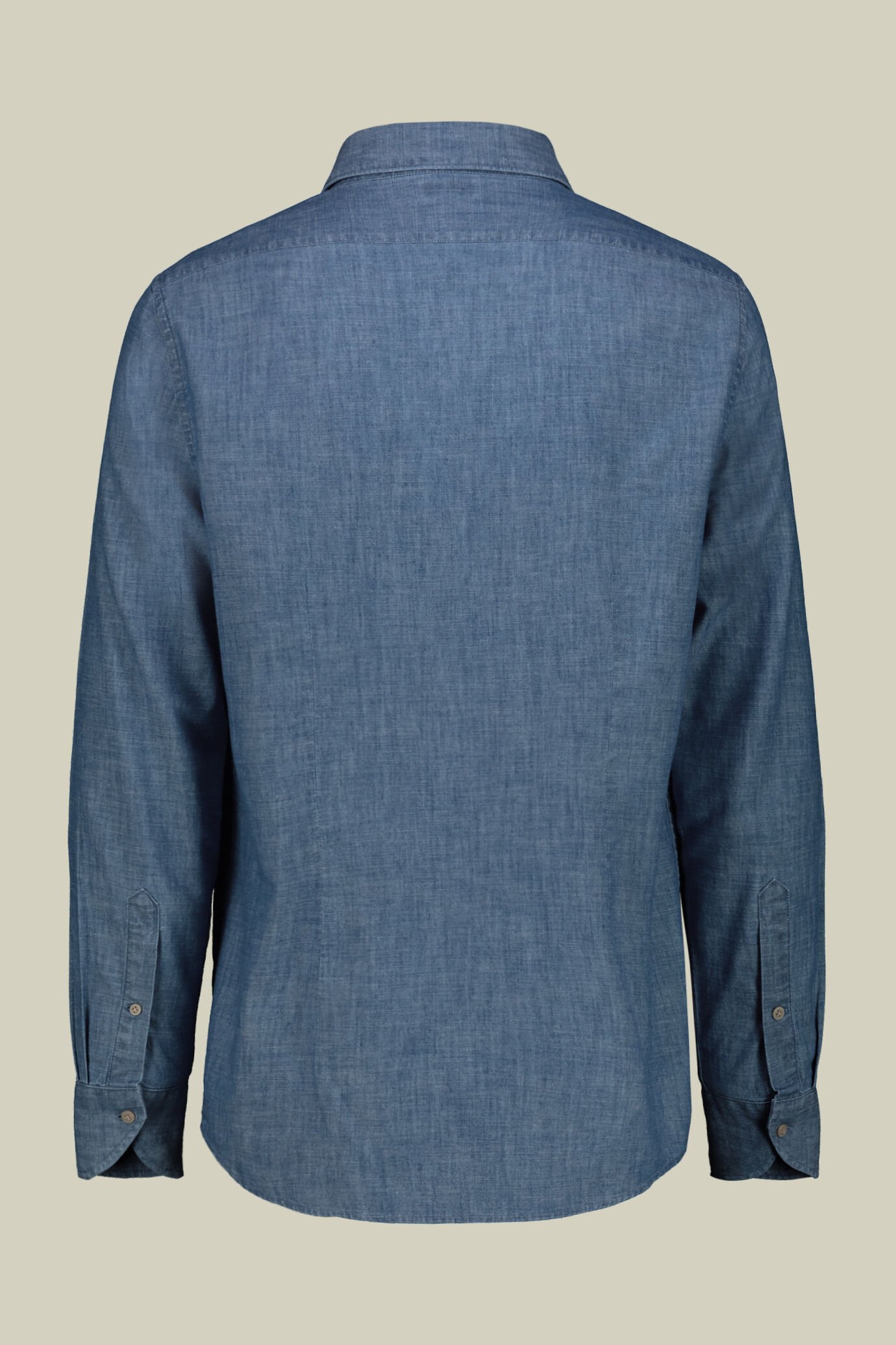 Men's casual shirt with classic collar, chambray fabric image number 5