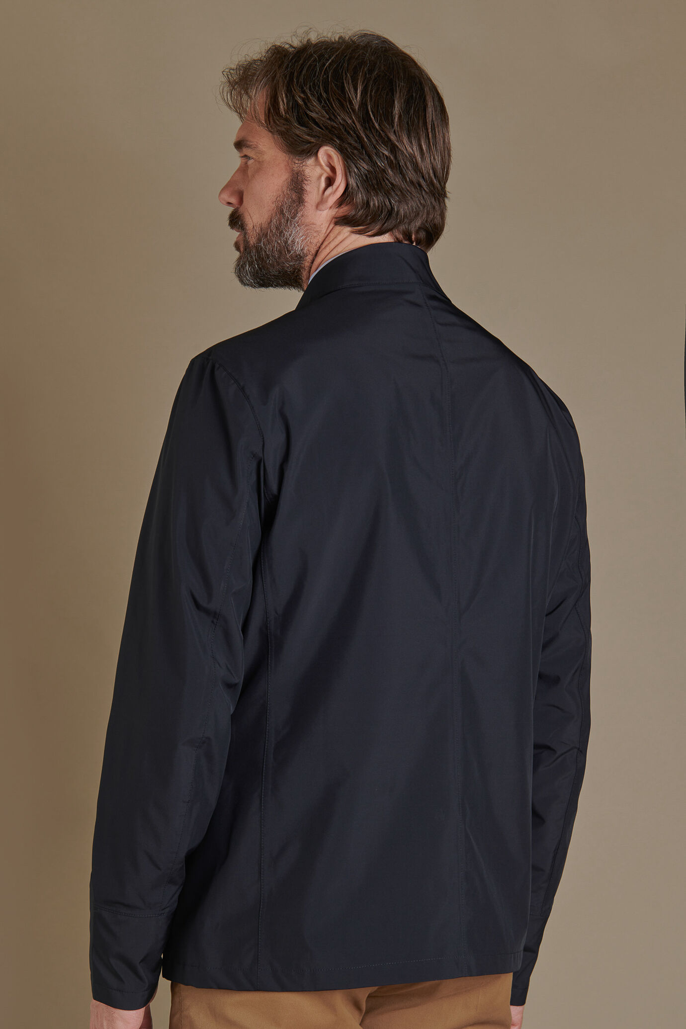 Field jacket sfoderata con tessuto tecnico image number 3