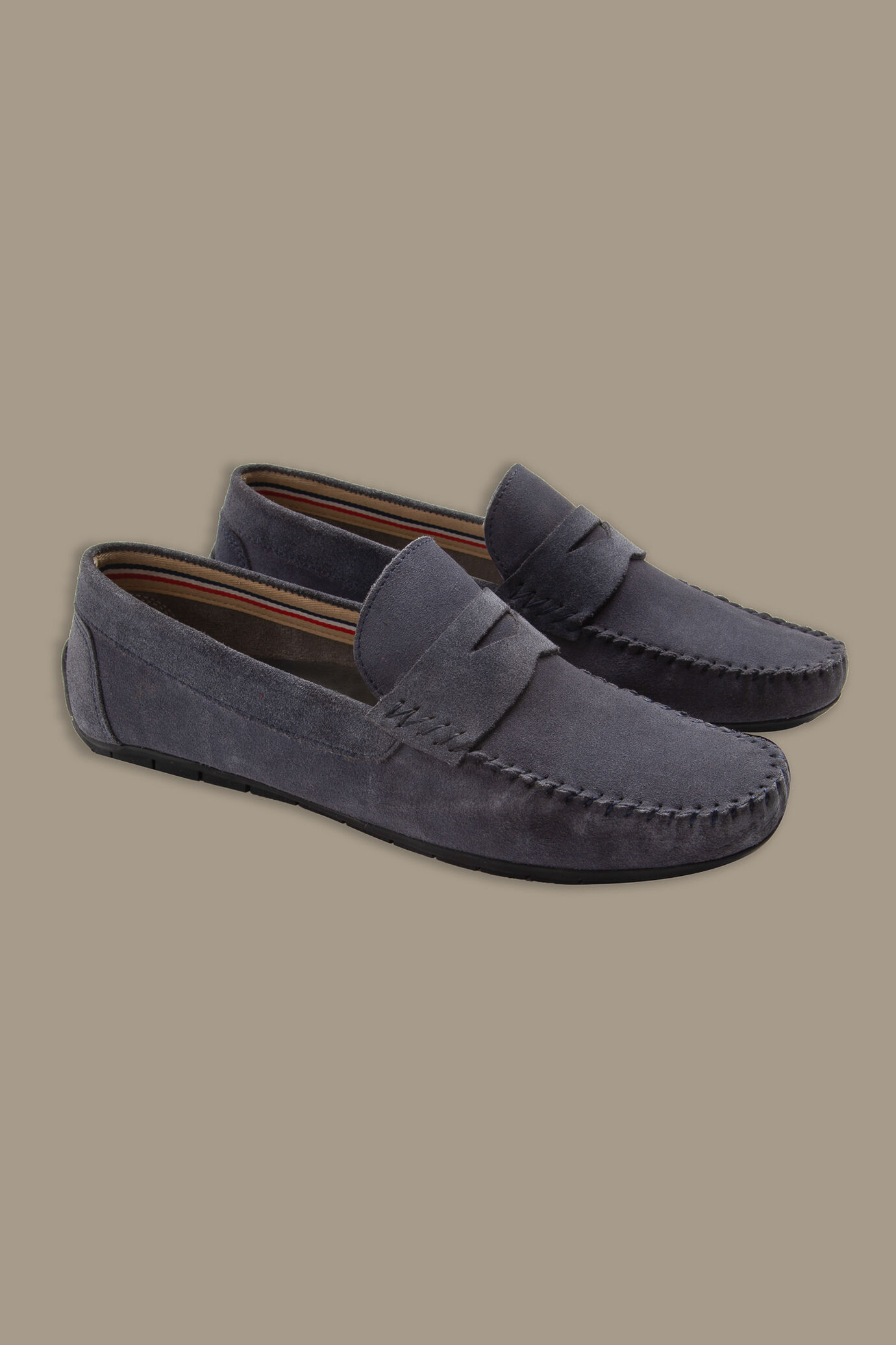 Mocassino uomo impunturato 100% pelle scamosciata image number 0