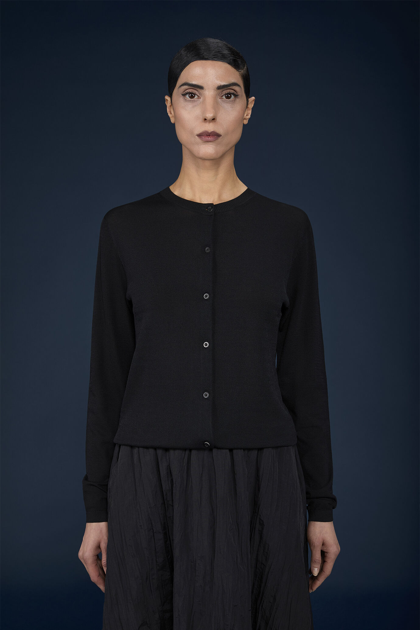 Cardigan donna girocollo image number 1