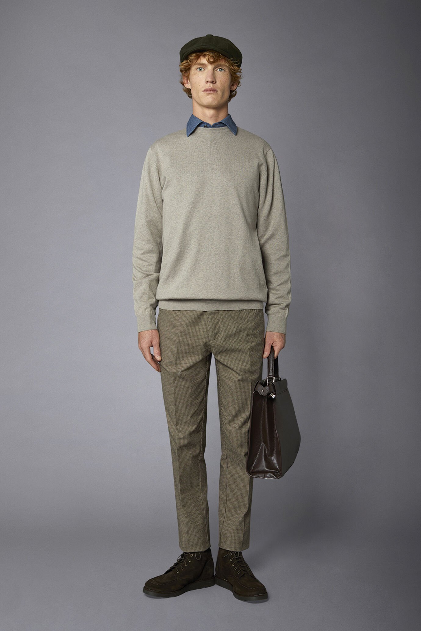 Maglia uomo girocollo lana e cotone image number 0