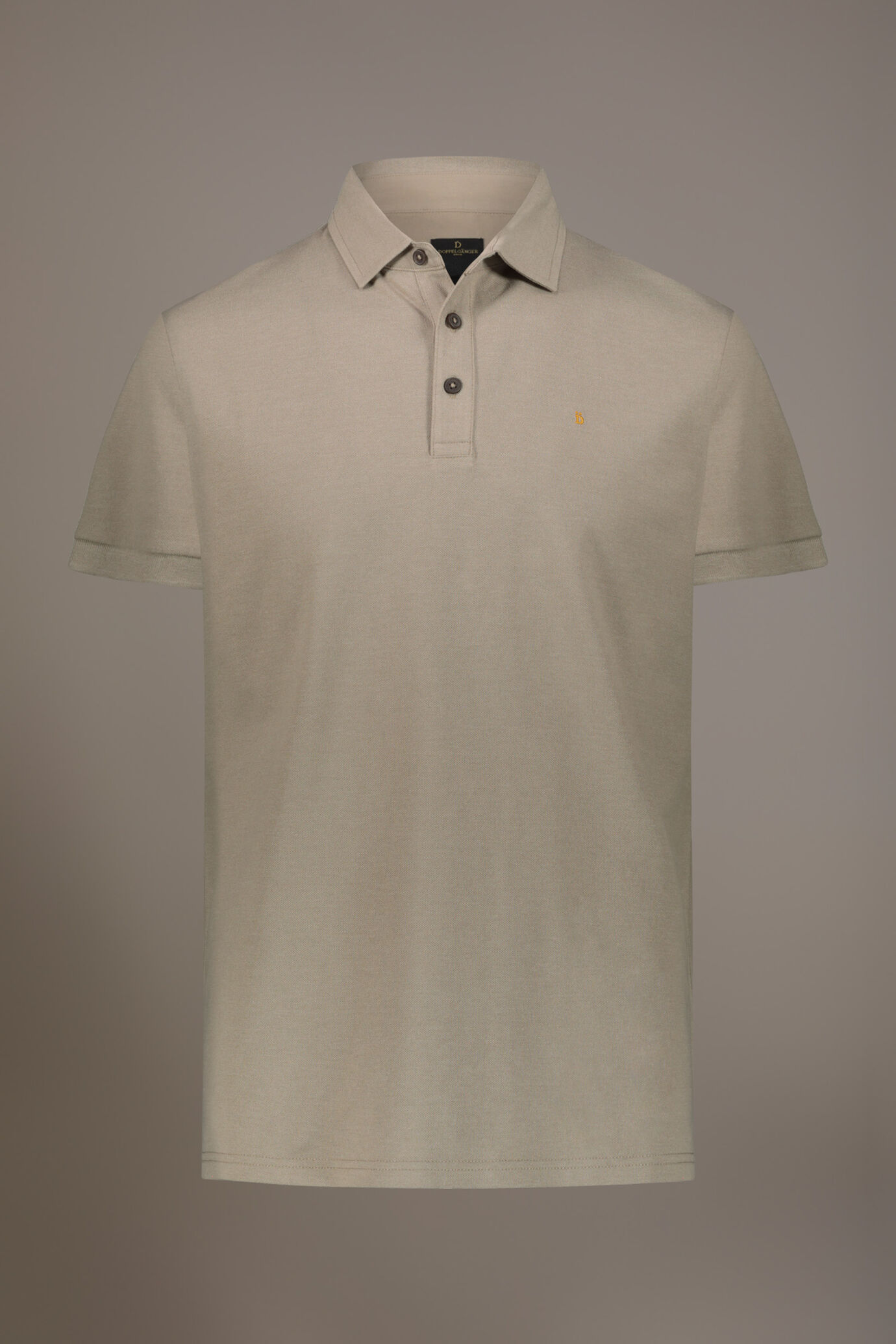 Short sleeves melange polo cotton blend image number 3