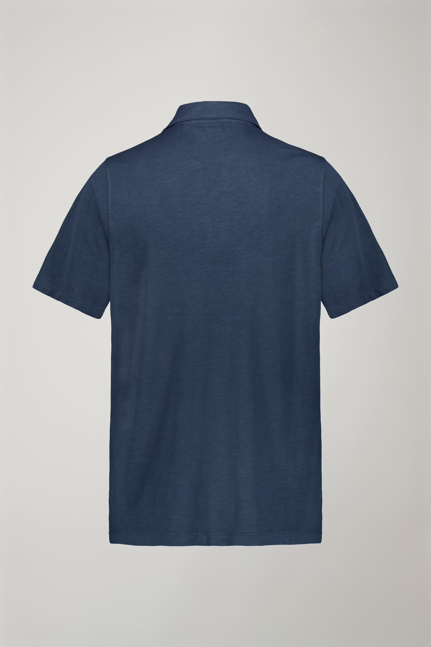 Polo uomo manica corta con collo derby senza bottoni tessuto in puro cotone regular fit image number 5