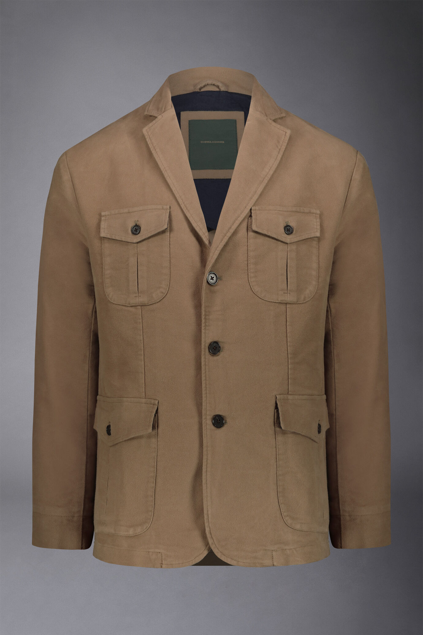 Genderless field jacket in plain moleskin regular fit image number 8